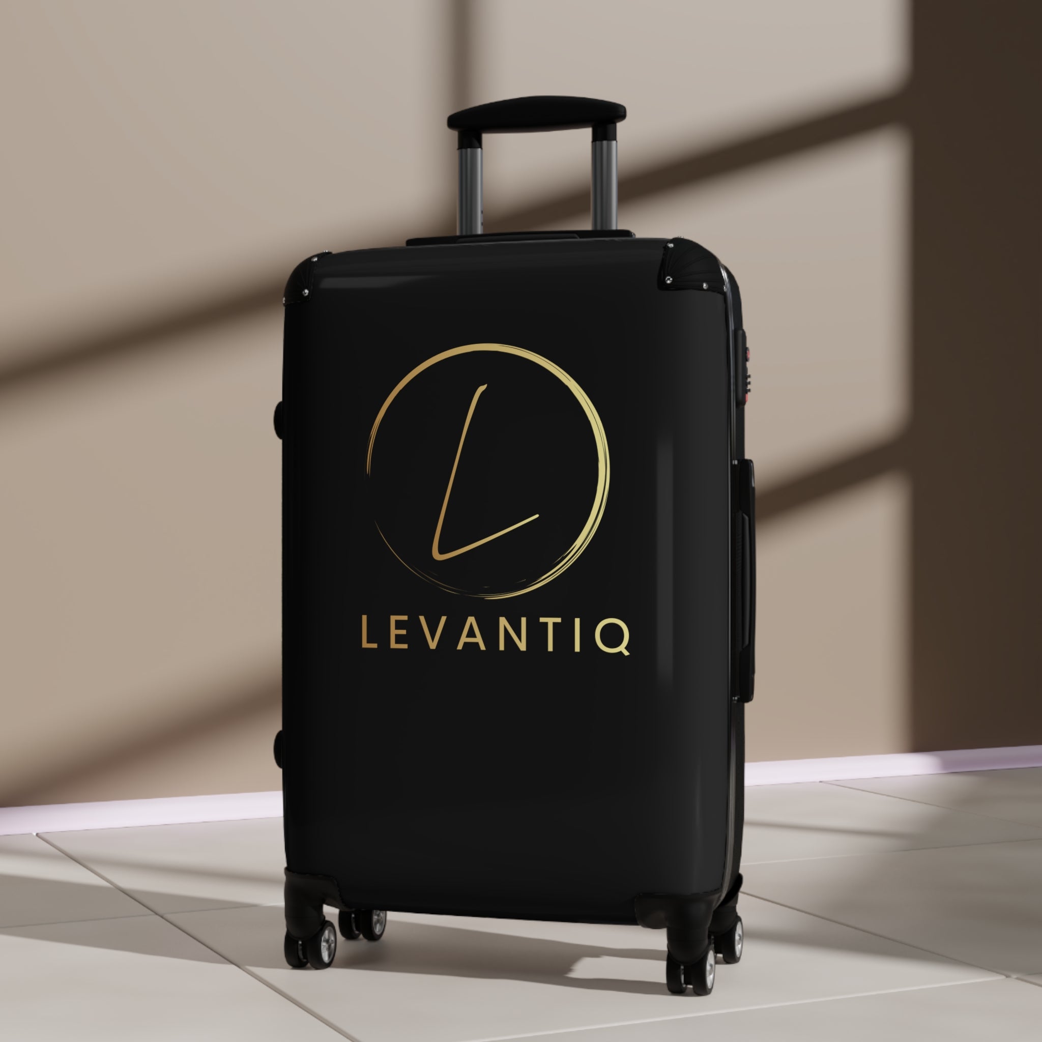 Levantiq Carry-On Suitcase – Sleek Black Hardshell Travel Luggage