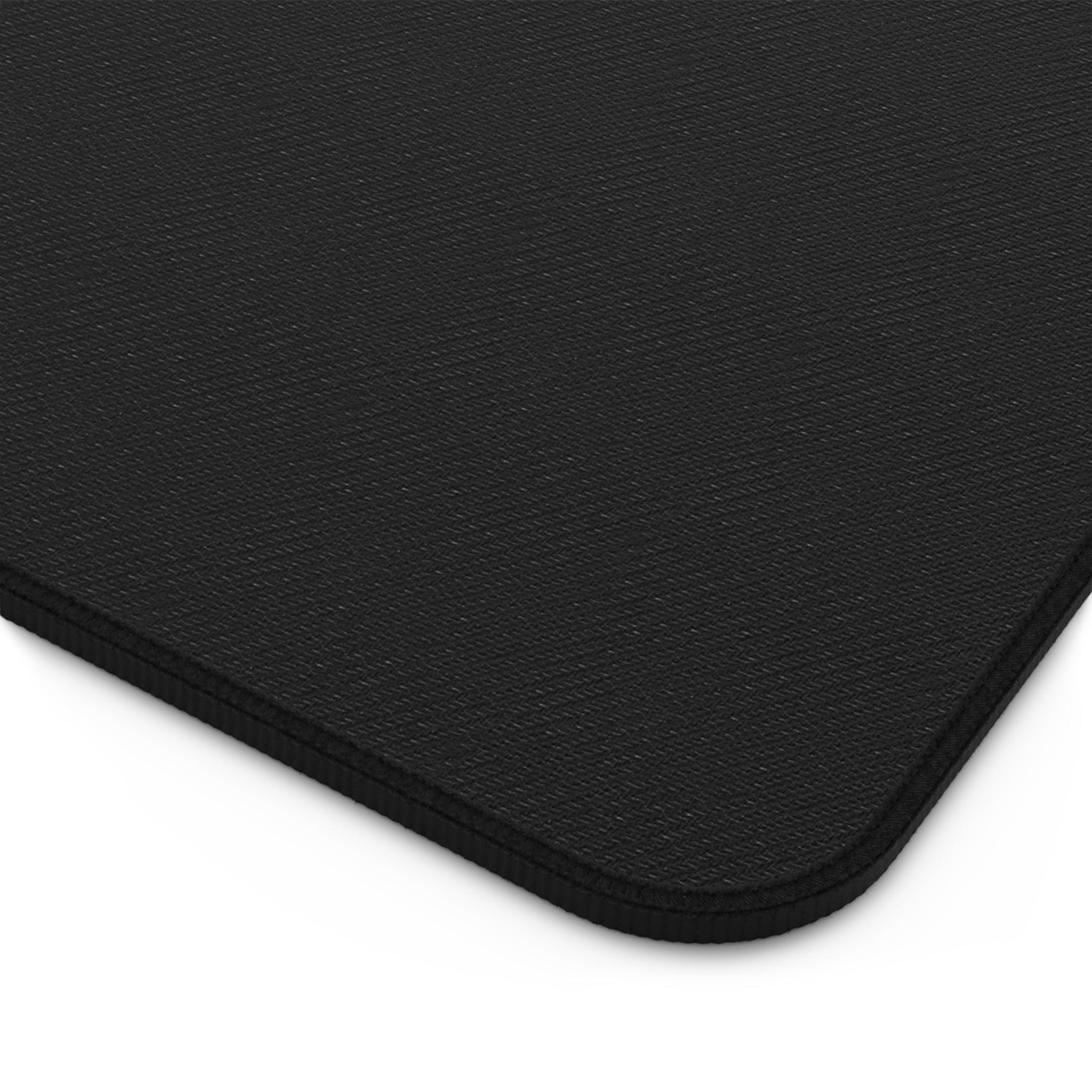 Desk Mat — Black Leather-Texture Desk Pad with Gold "Levantio" Logo & "Elevating everyday luxury" Accent