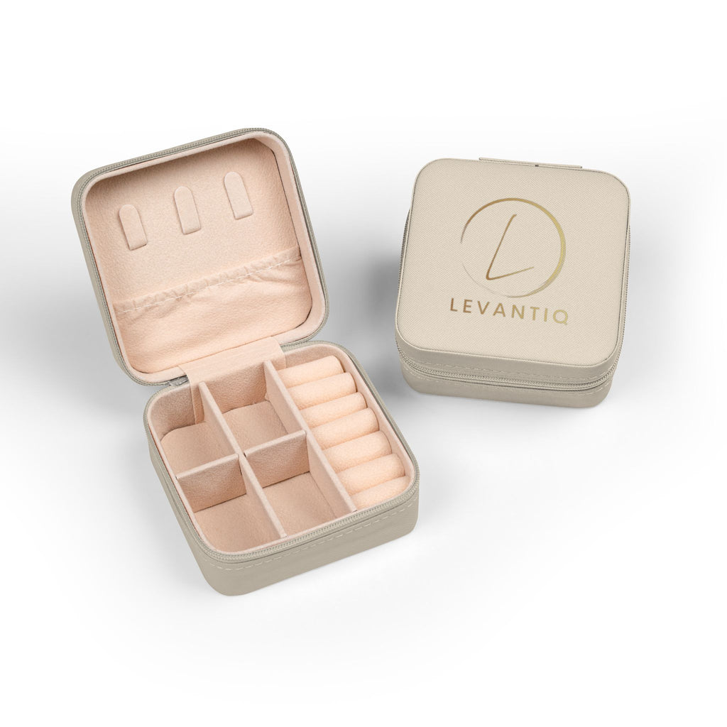 Compact Pink Jewelry Travel Case — Portable Ring & Earring Organizer with Compartments