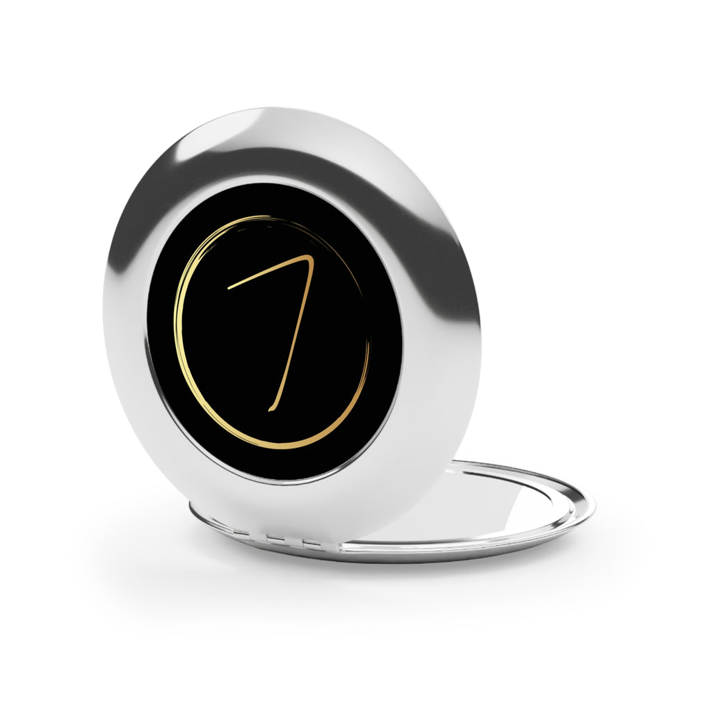 Monogram LevantiQ Compact Travel Mirror — Sleek Gold Initial Pocket Mirror