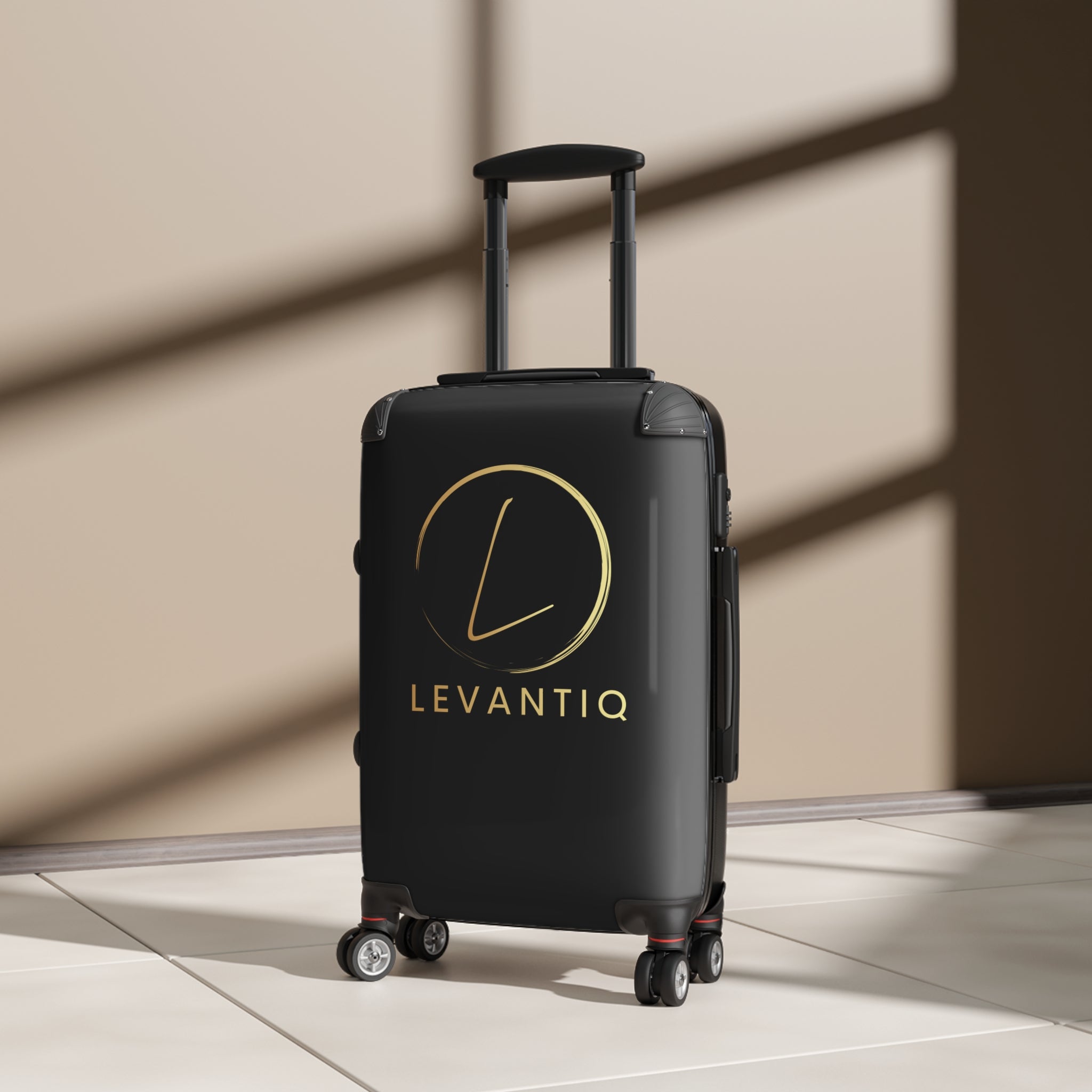 Levantiq Carry-On Suitcase – Sleek Black Hardshell Travel Luggage