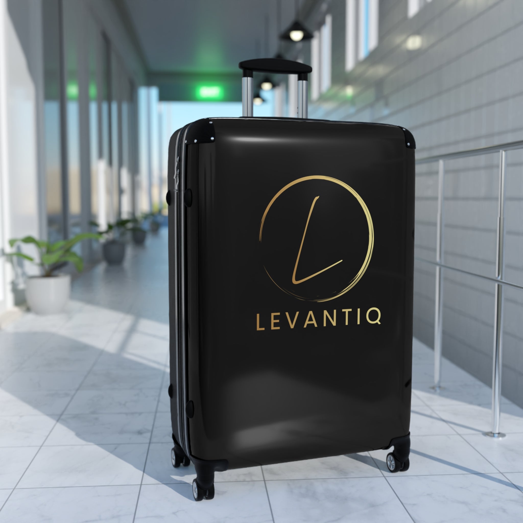 Levantiq Carry-On Suitcase – Sleek Black Hardshell Travel Luggage
