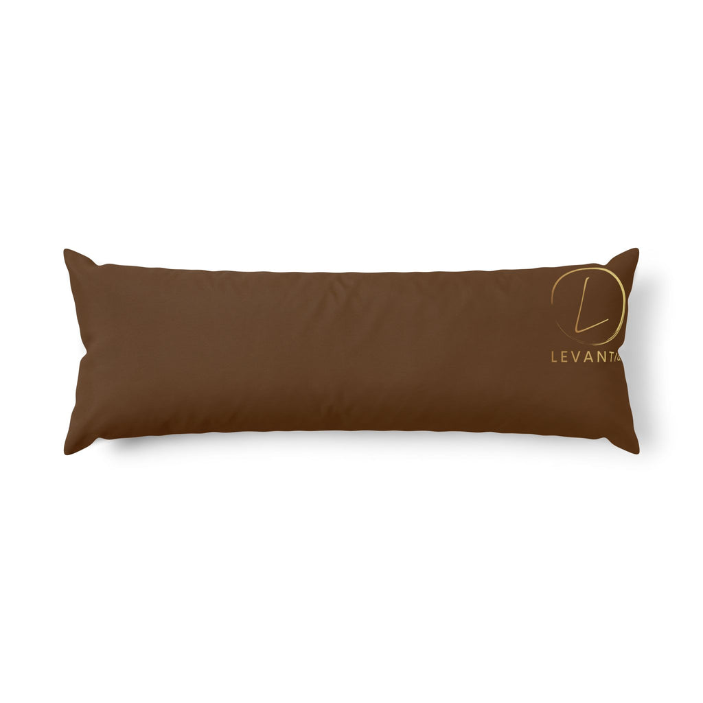 Body Pillow — 'Elevating Everyday Luxury' Brown Logo Decorative Pillow
