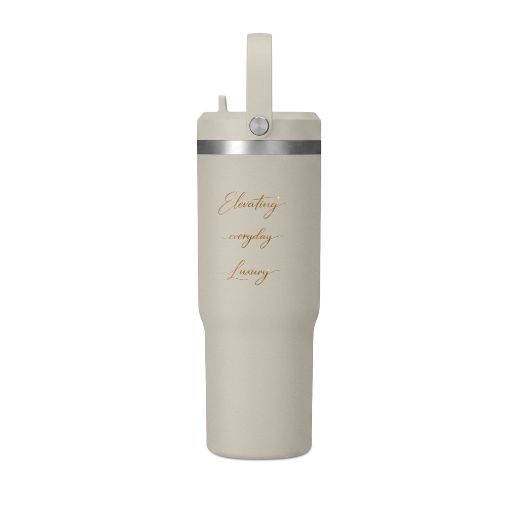 Gobelet isotherme Nomad 946 ml — Bouteille de voyage noire mate avec logo LevantiQ doré