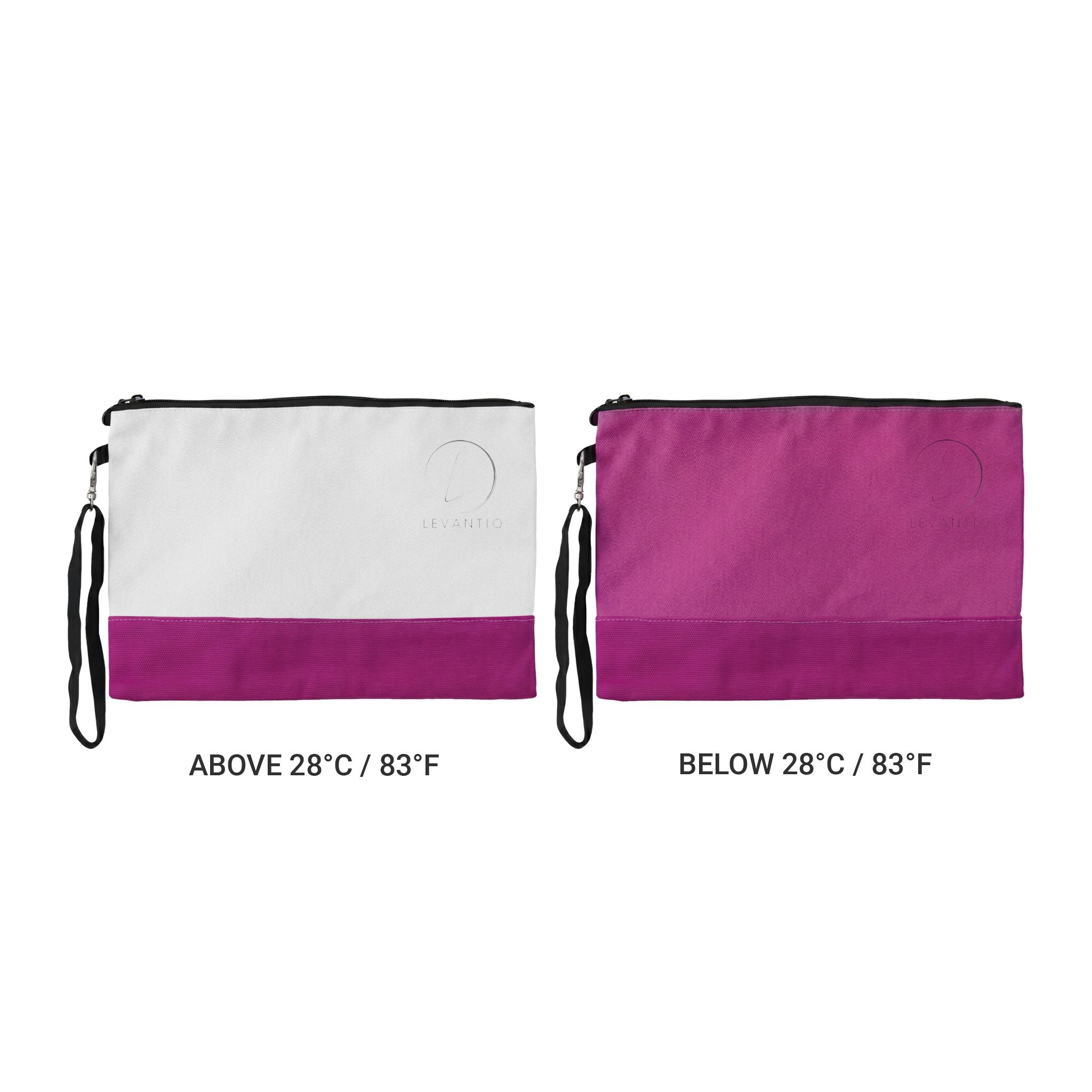 Thermochromic Cosmetic Bag — Color-Changing Makeup Pouch with Wrist Strap