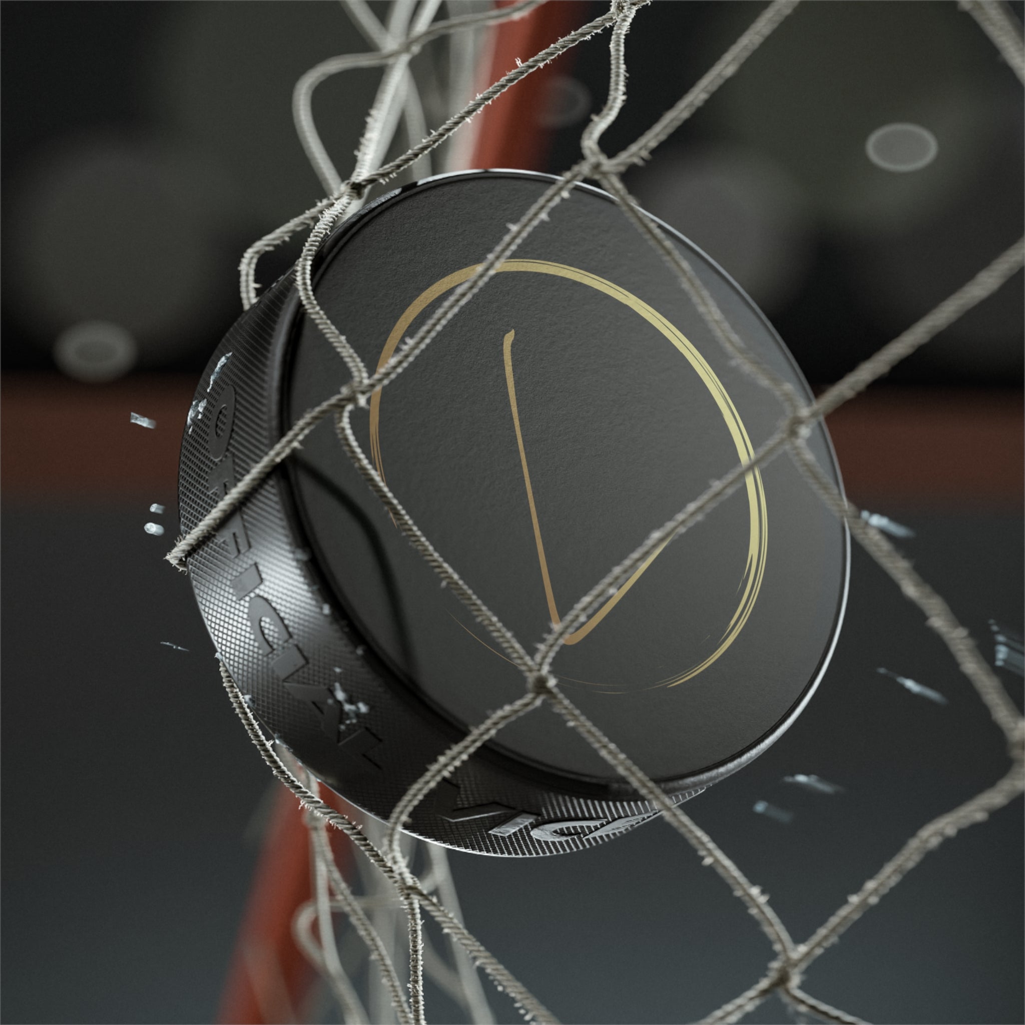 Gold Circle LevantiQ Hockey Puck — Personalized Monogram Skate Accessory