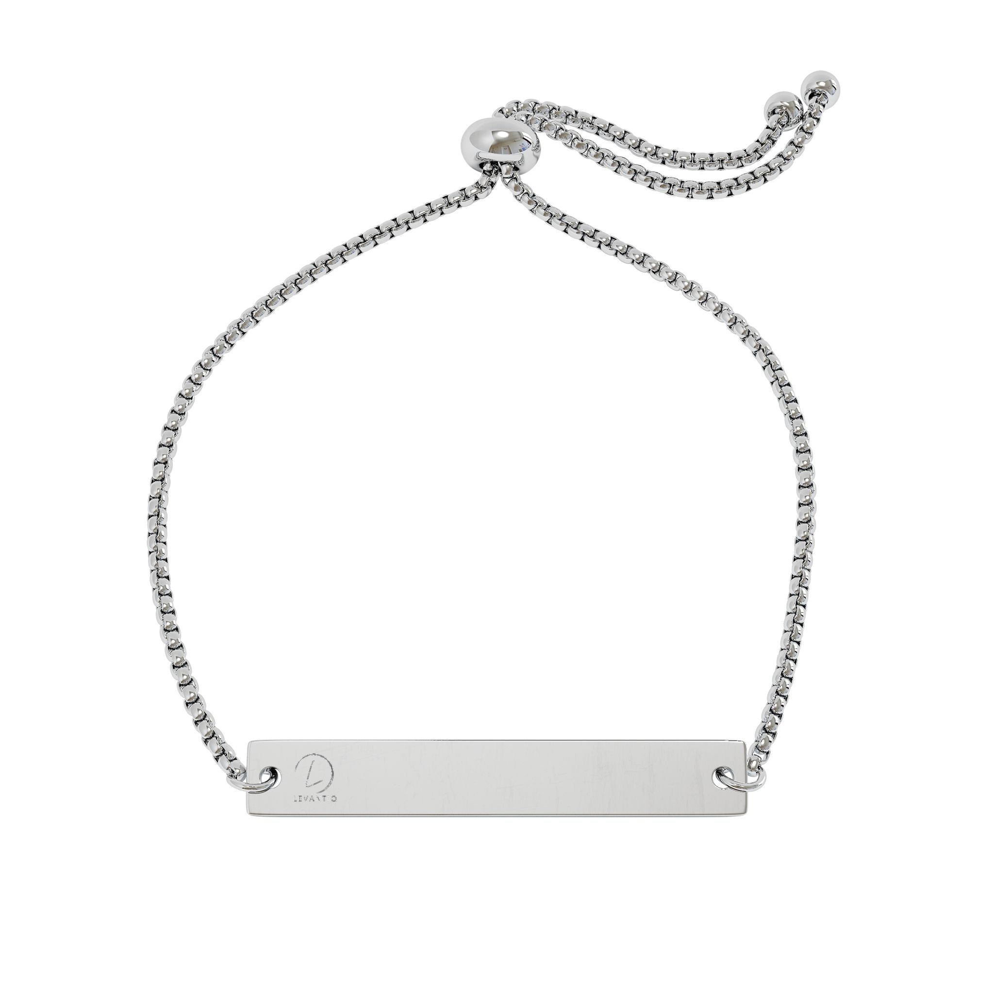 Bracelet barre personnalisé gravé — Plaqué or ou or rose réglable