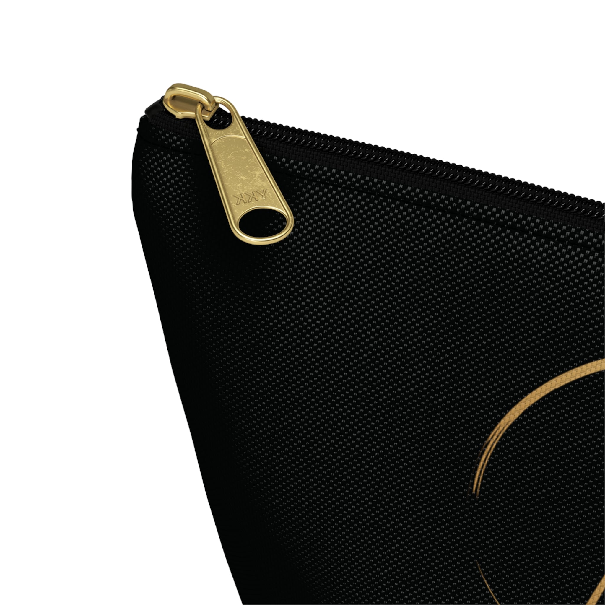 Luxury Black Accessory Pouch — Cosmetic & Travel T-Bottom Bag