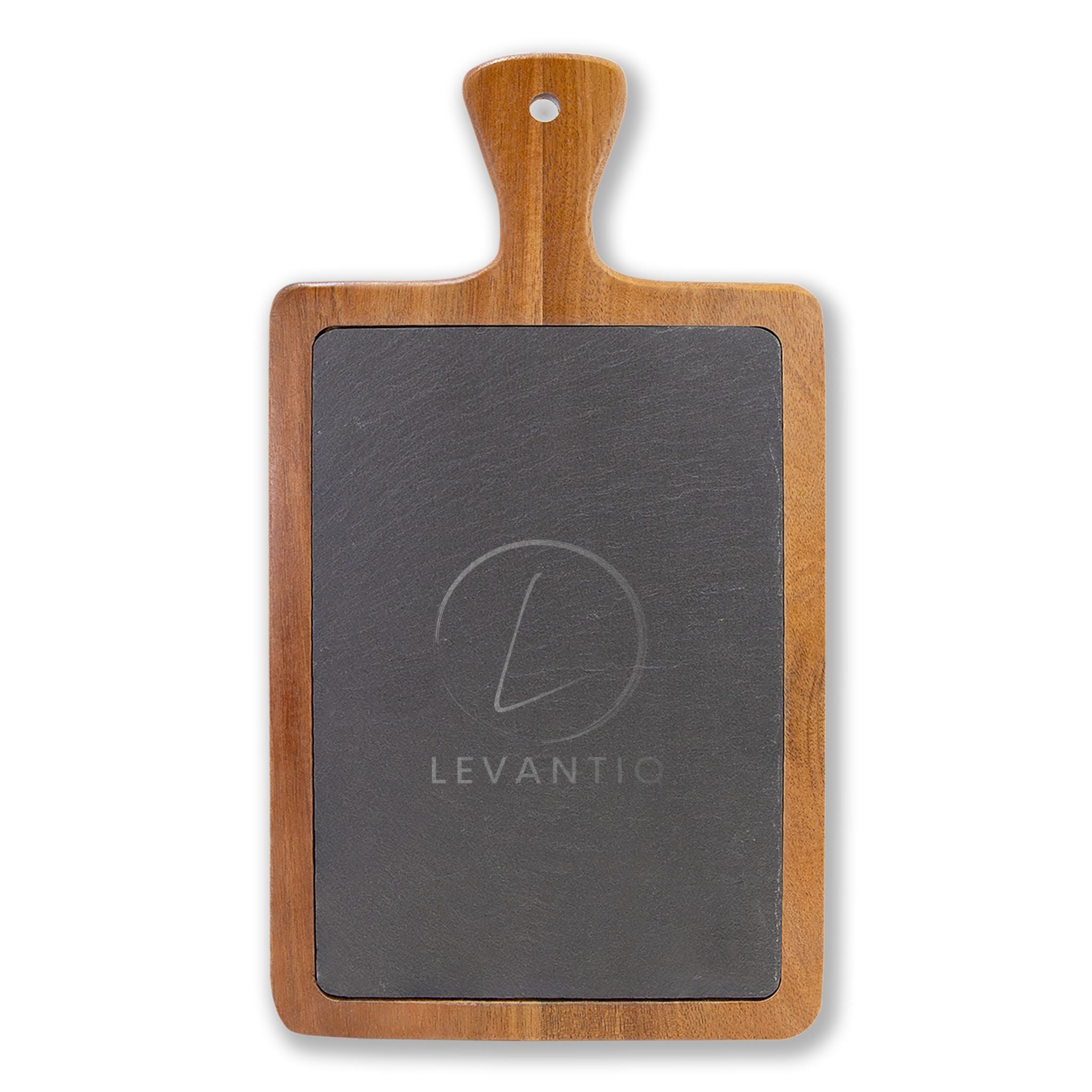Engraved Acacia Charcuterie Board with Slate Insert & Cheese Tools