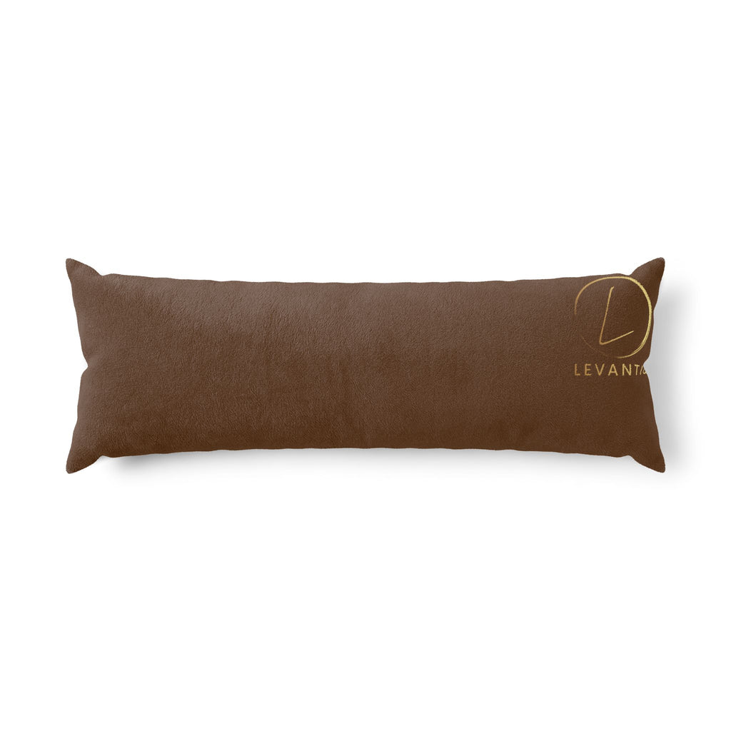 Body Pillow — 'Elevating Everyday Luxury' Brown Logo Decorative Pillow