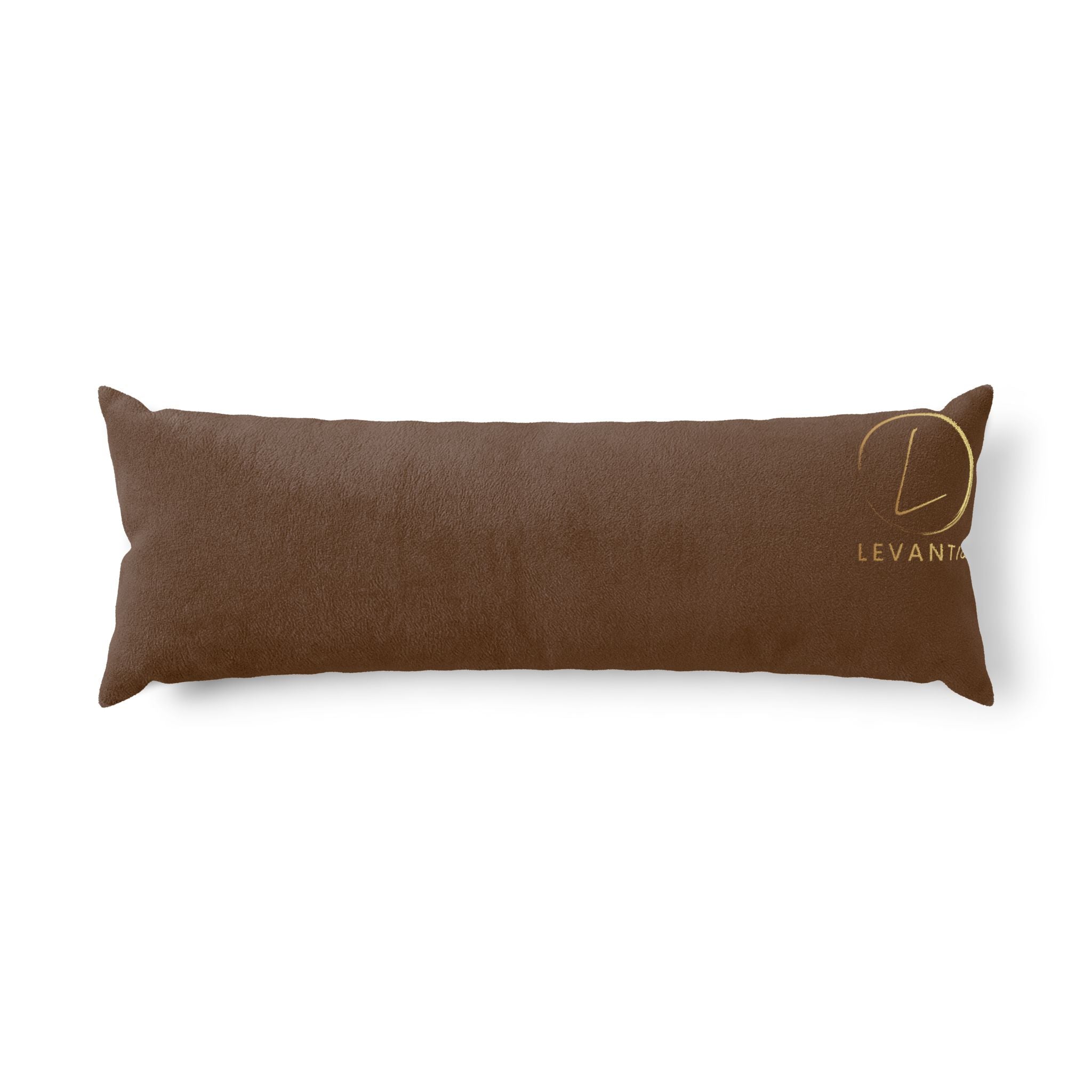 Body Pillow — 'Elevating Everyday Luxury' Brown Logo Decorative Pillow