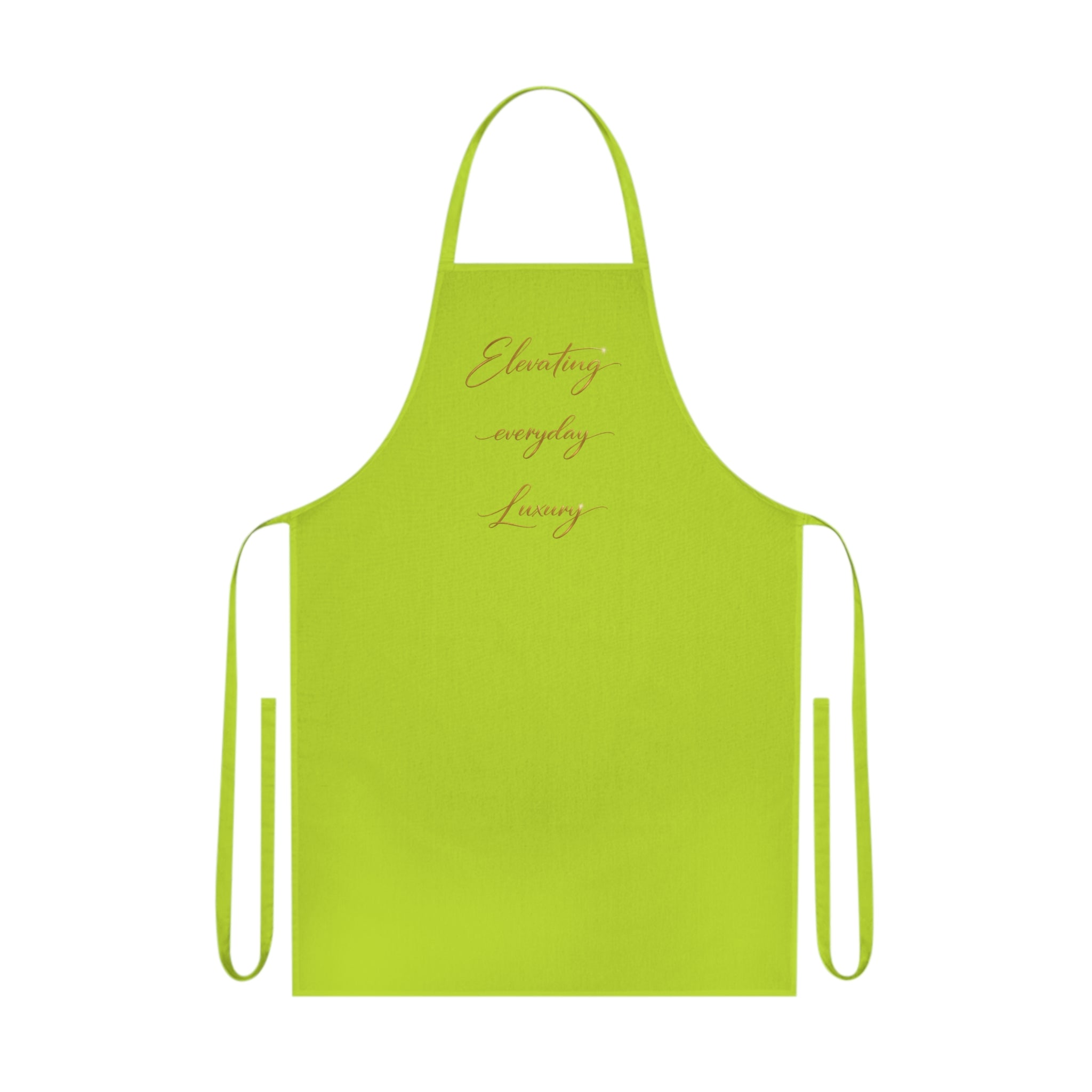 Embracing Everyday Luxury Apron — Black Cotton Chef Apron with Gold Script
