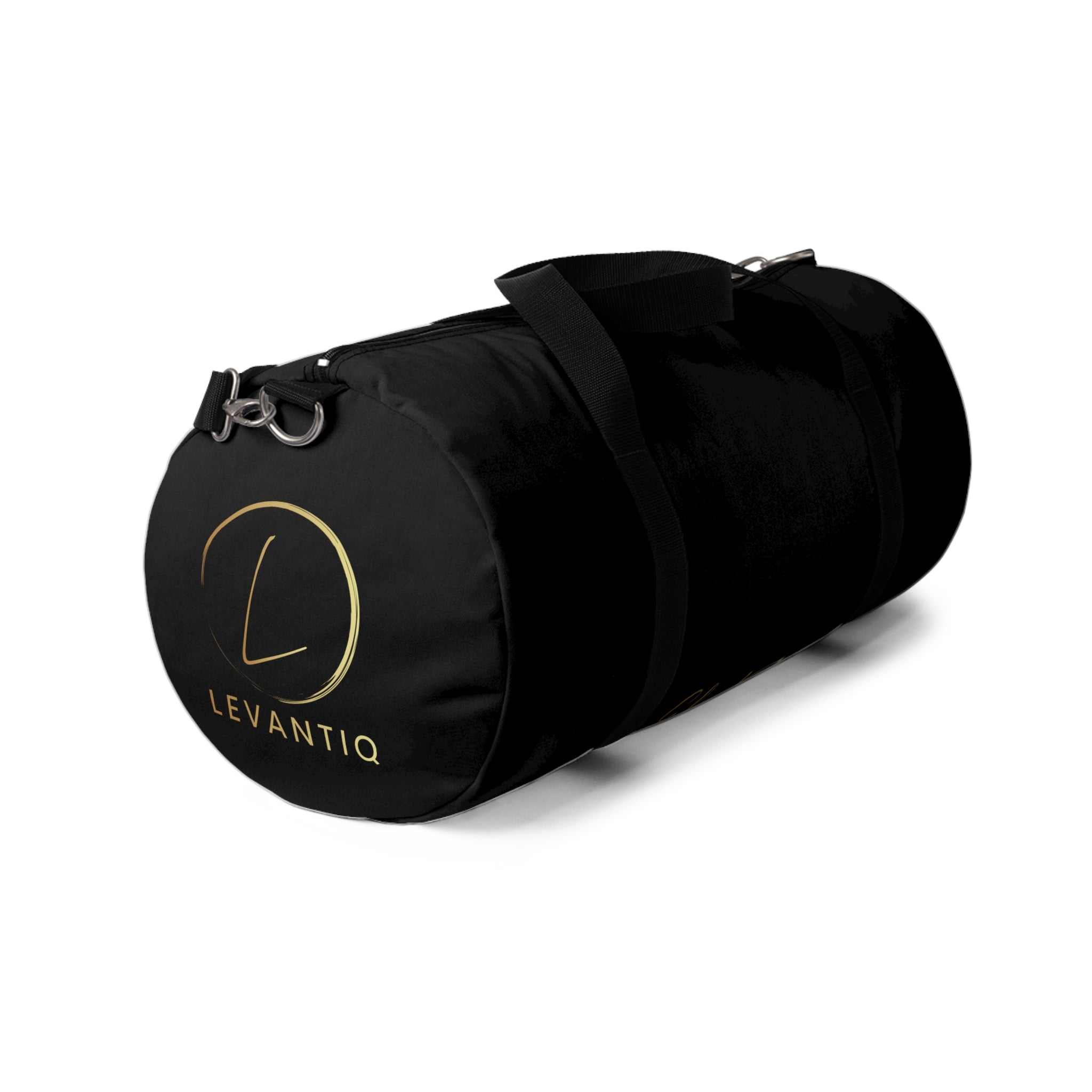 Embroidered Black Duffel Bag – Classic Travel & Gym Carryall