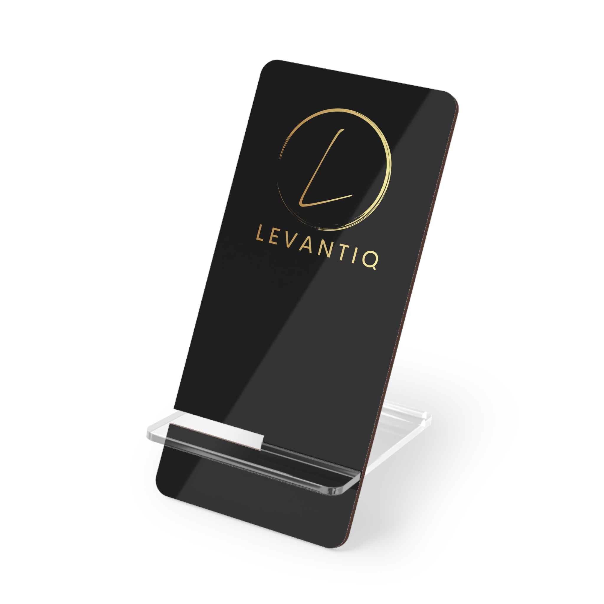 Acrylic Smartphone Stand — LevantiQ Gold Logo Phone Holder