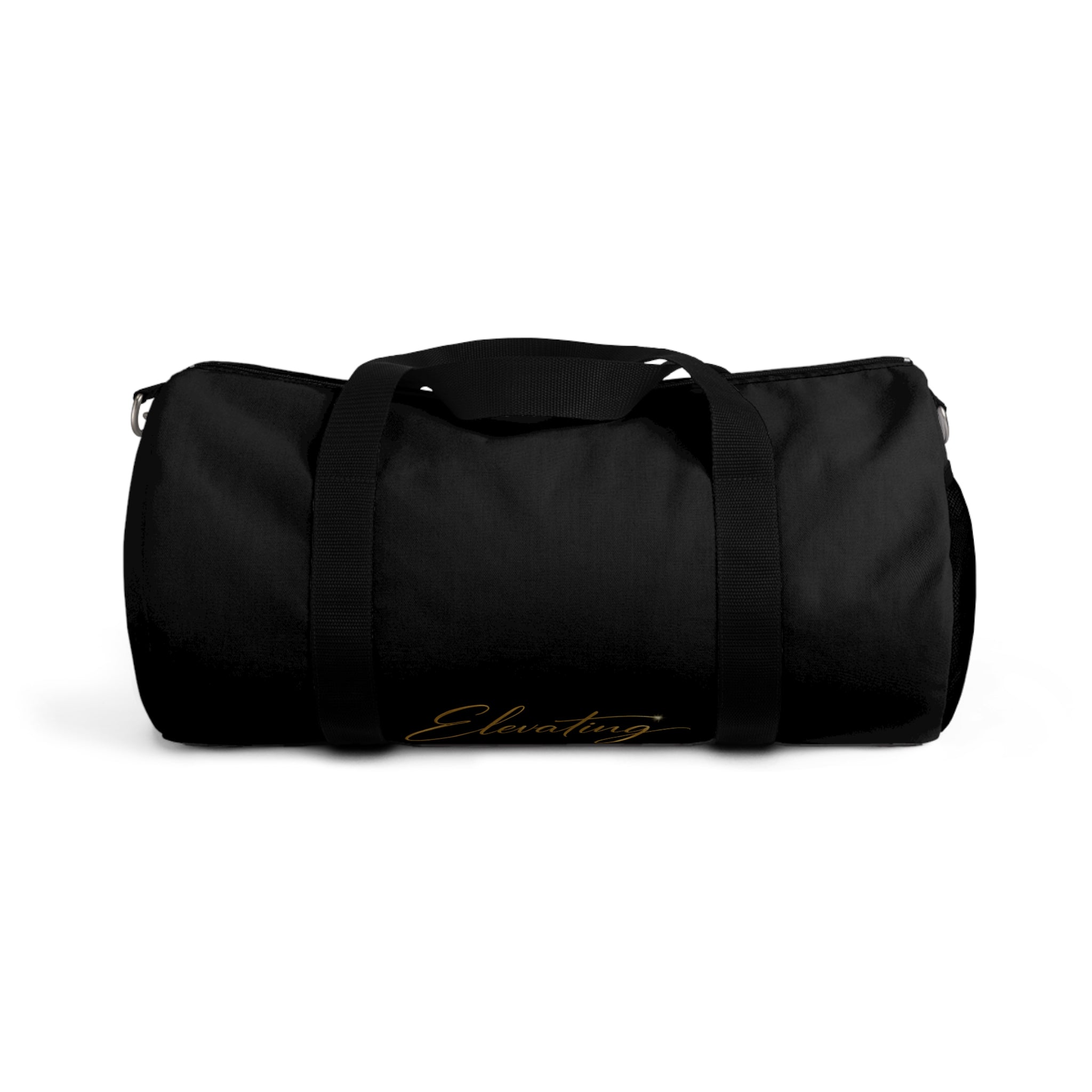 Embroidered Black Duffel Bag – Classic Travel & Gym Carryall