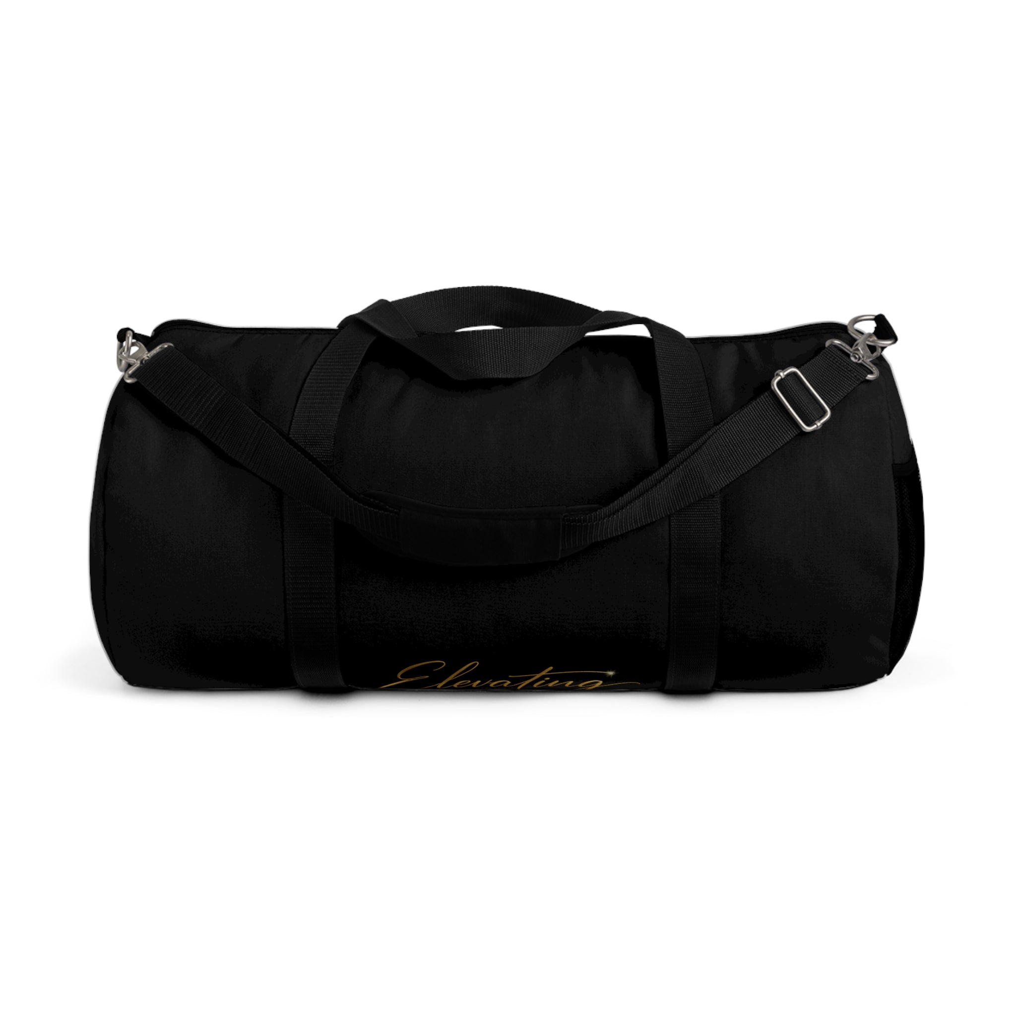 Embroidered Black Duffel Bag – Classic Travel & Gym Carryall
