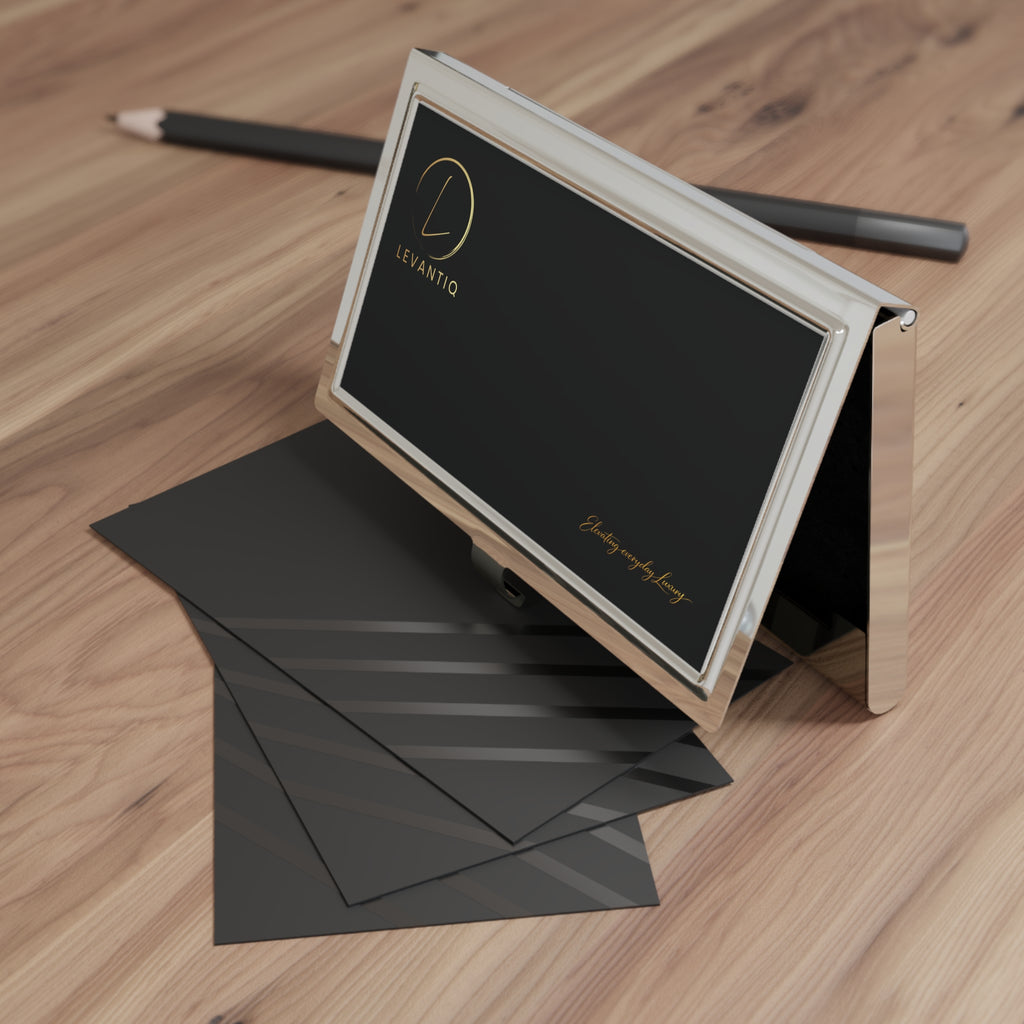 Black & Gold Metal Business Card Holder