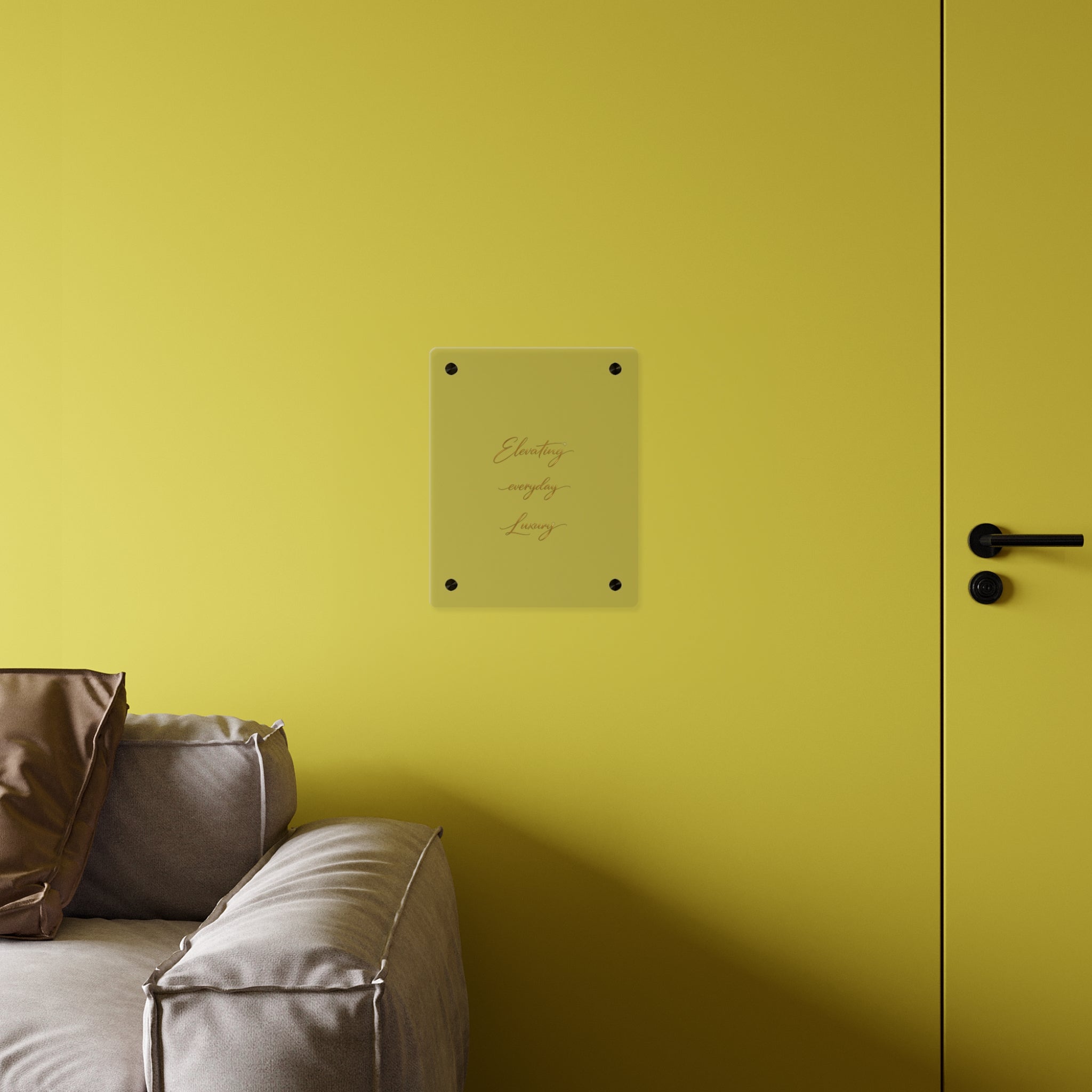Acrylic Wall Art Panel — “Elevating Everyday Luxury” Gold Script Decorative Sign