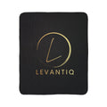 Levantiq Gold Logo Sherpa Blanket — Luxurious Black Fleece Throw