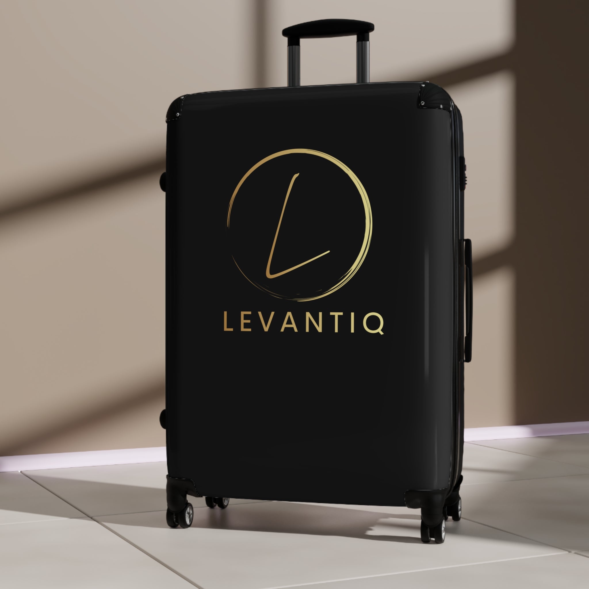Levantiq Carry-On Suitcase – Sleek Black Hardshell Travel Luggage
