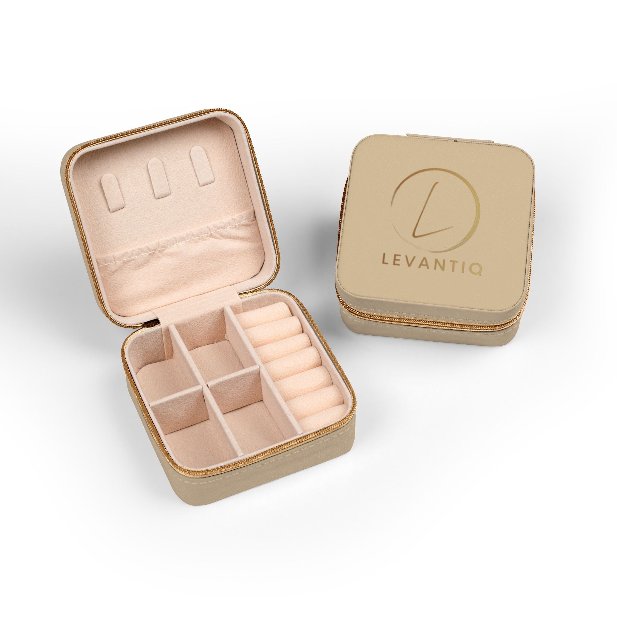 Compact Pink Jewelry Travel Case — Portable Ring & Earring Organizer with Compartments