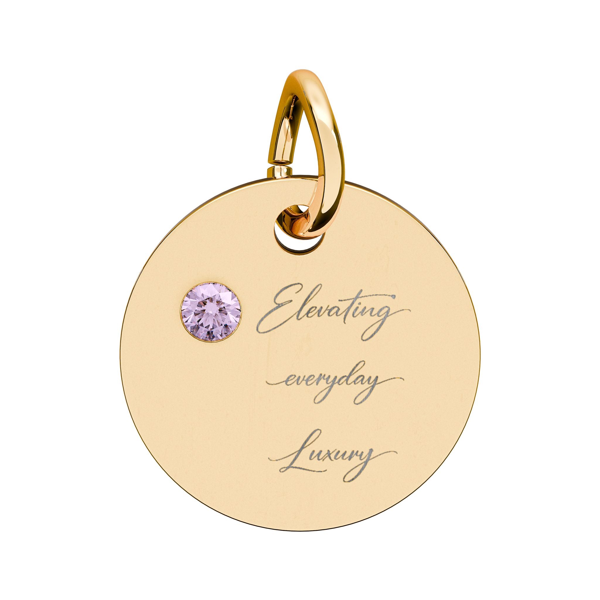 Birthstone Circle Charm (Engraving)