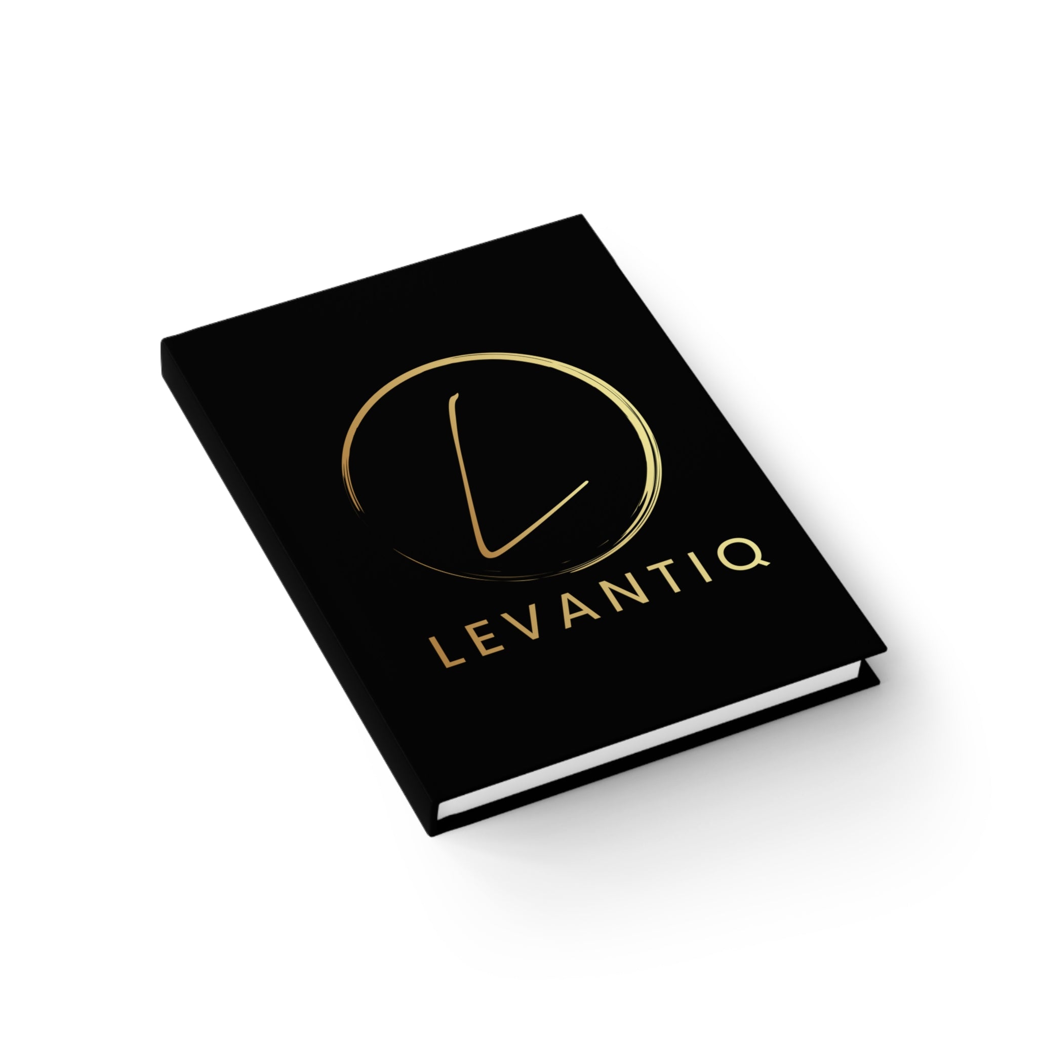 Levantiq Gold Monogram Journal — Elegant Black Hardcover Notebook for Notes & Planning