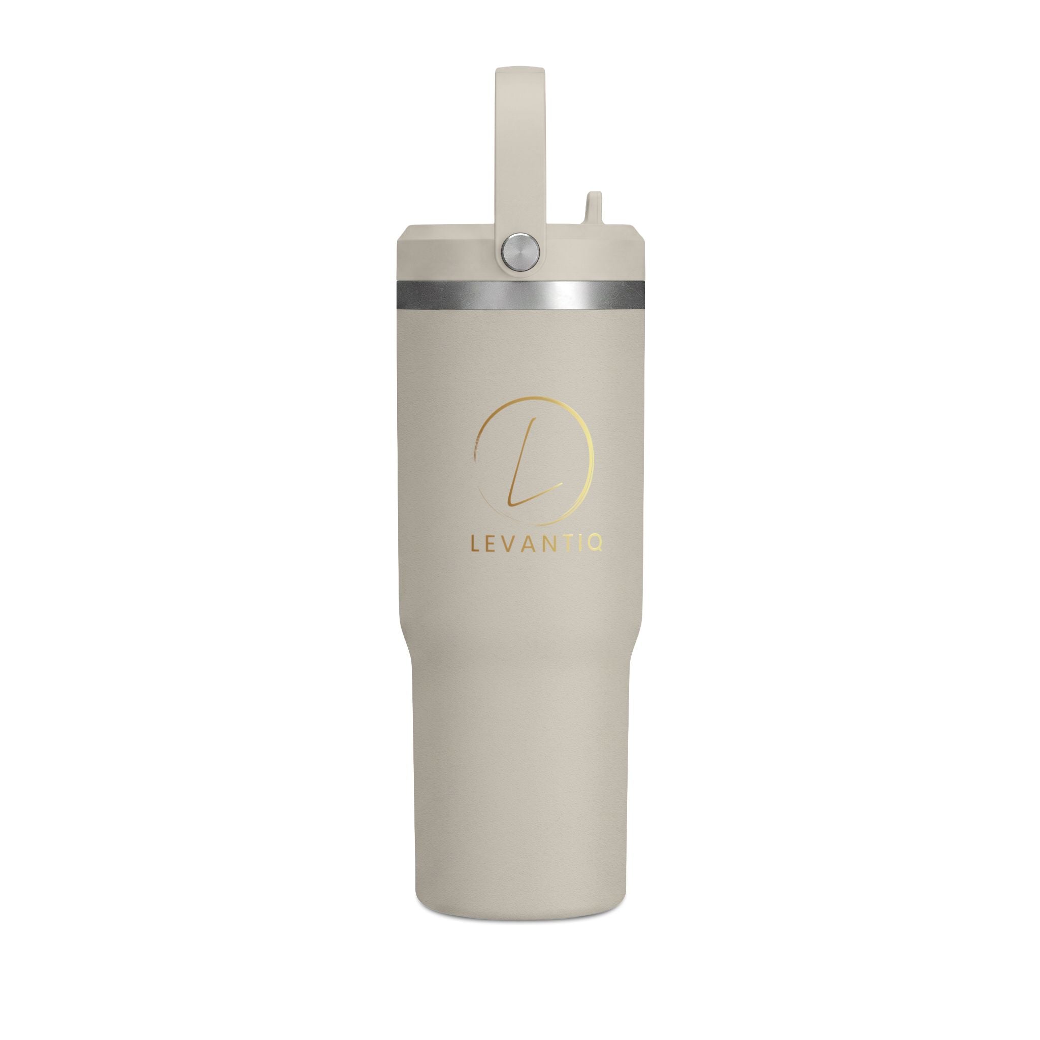 Gobelet isotherme Nomad 946 ml — Bouteille de voyage noire mate avec logo LevantiQ doré