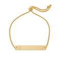 Personalized Engraved Bar Bracelet — Adjustable Gold or Rose Plate
