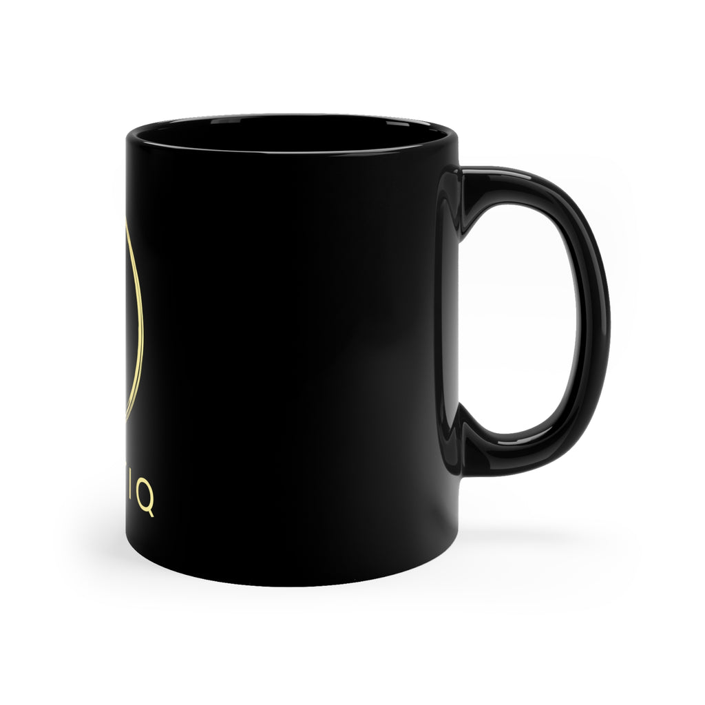 Black Ceramic Mug with Gold Levantiq Logo — 11oz Coffee Cup