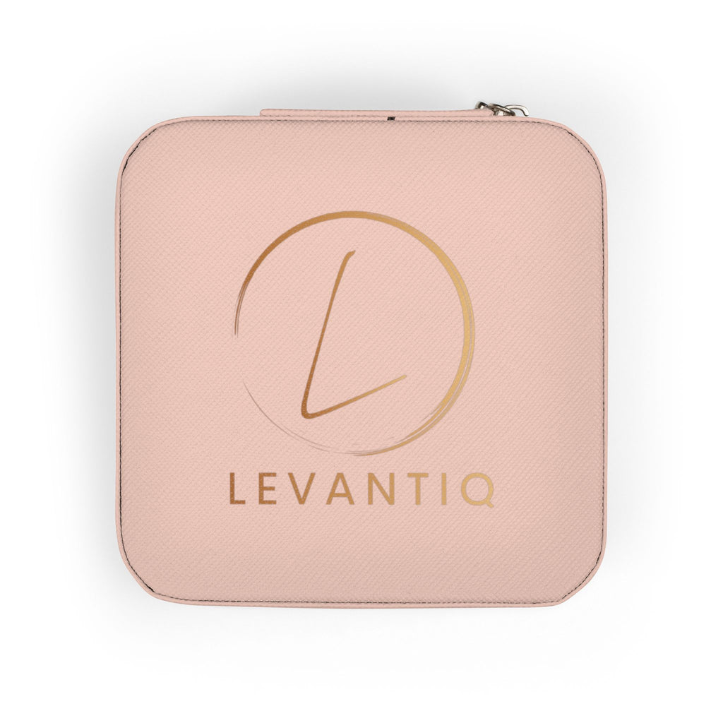 Compact Pink Jewelry Travel Case — Portable Ring & Earring Organizer with Compartments