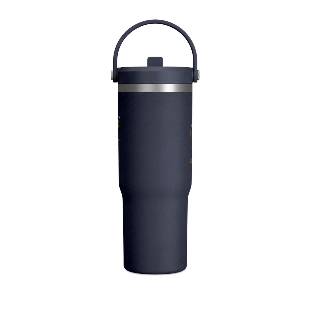 Gobelet isotherme Nomad 946 ml — Bouteille de voyage noire mate avec logo LevantiQ doré