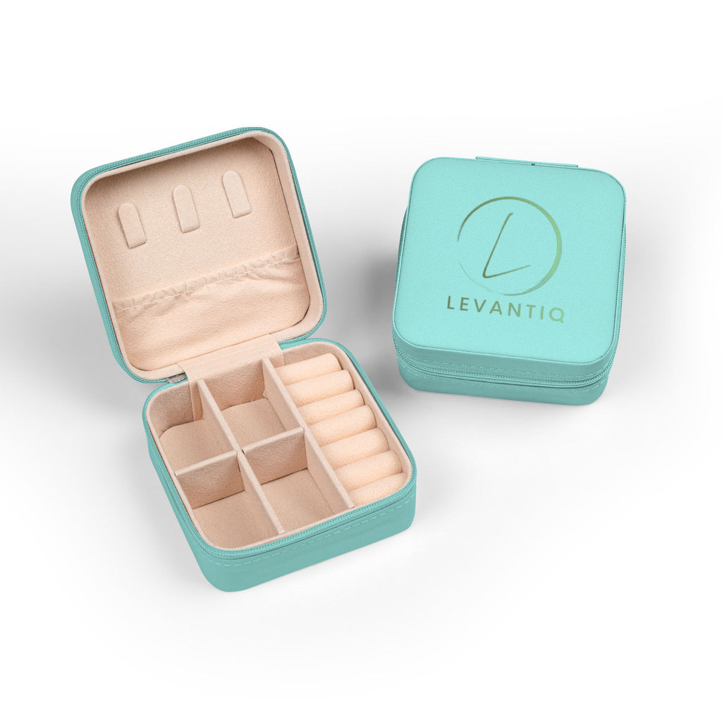Compact Pink Jewelry Travel Case — Portable Ring & Earring Organizer with Compartments