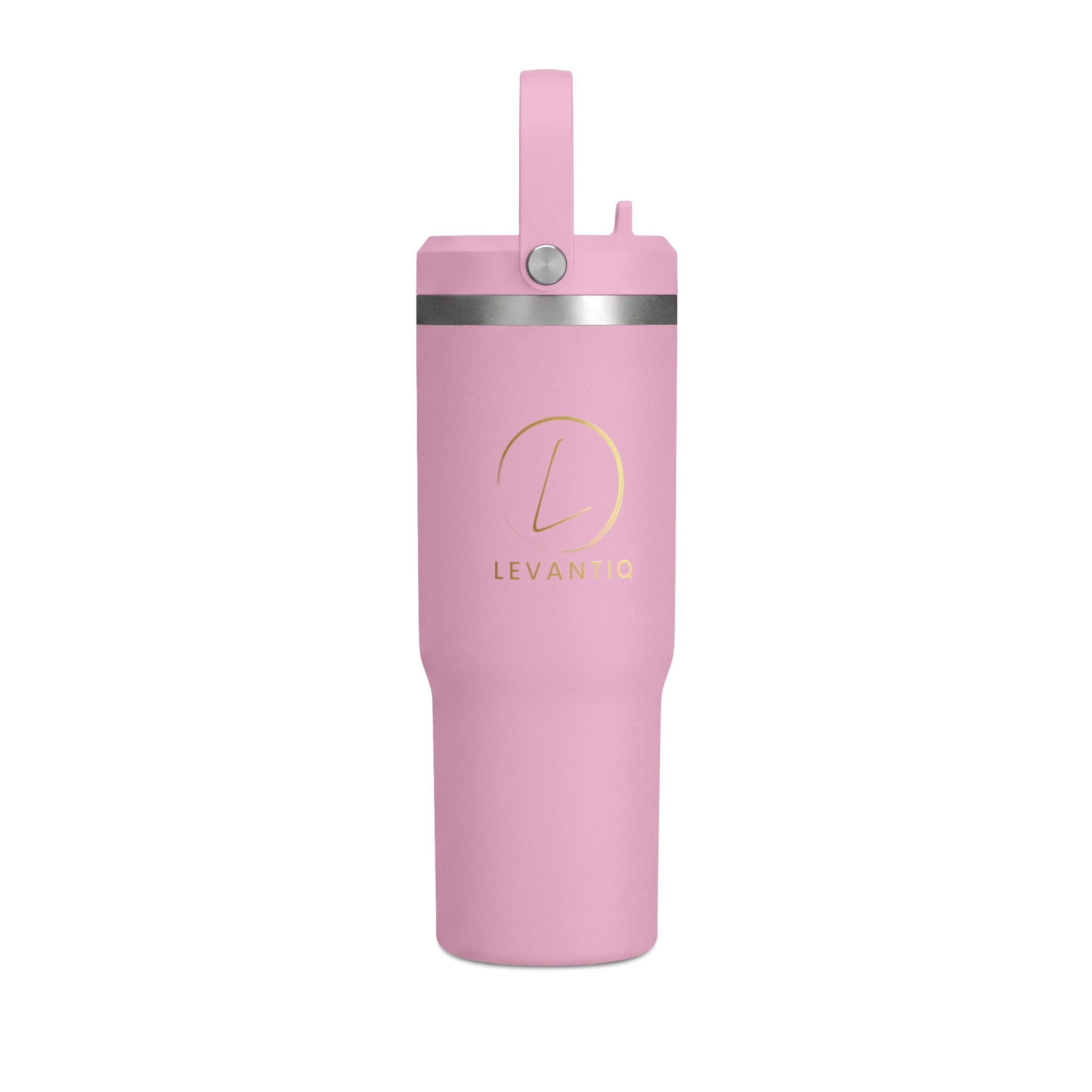 Gobelet isotherme Nomad 946 ml — Bouteille de voyage noire mate avec logo LevantiQ doré