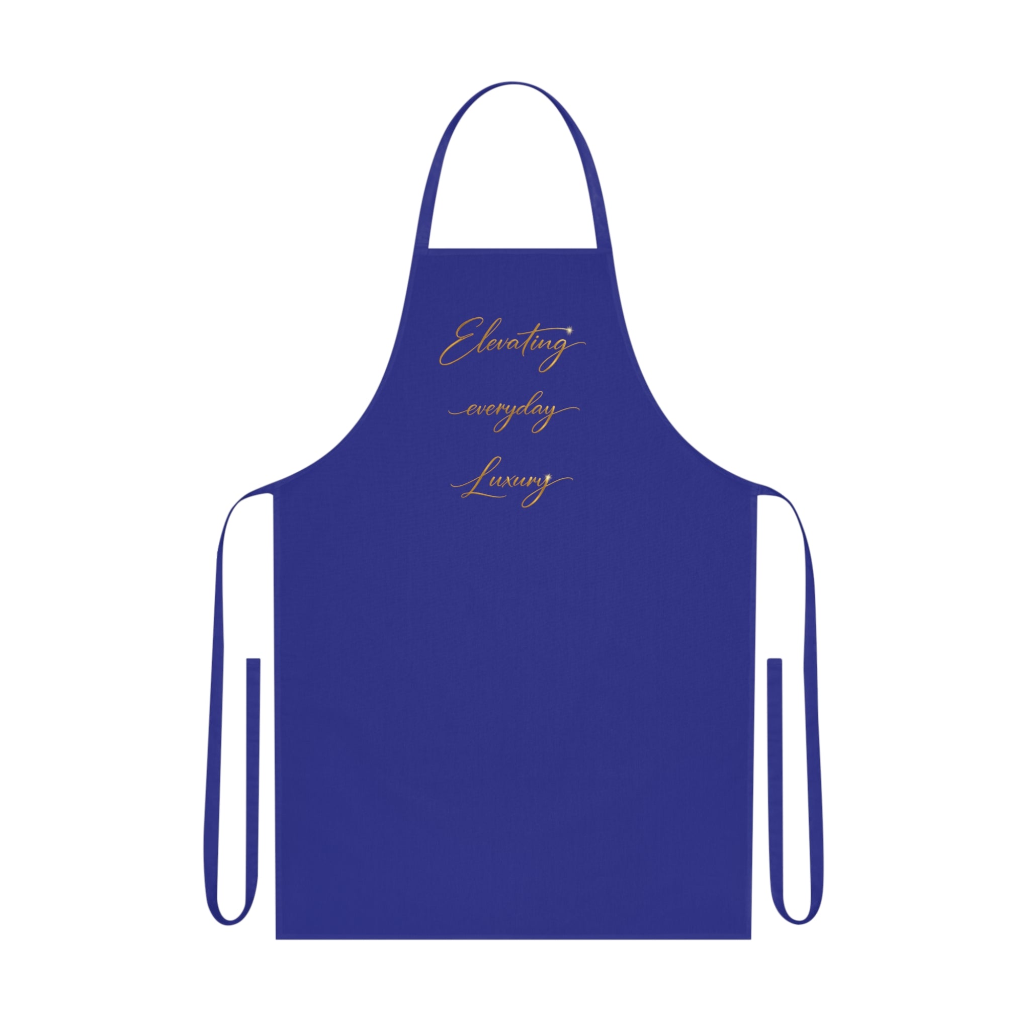 Embracing Everyday Luxury Apron — Black Cotton Chef Apron with Gold Script
