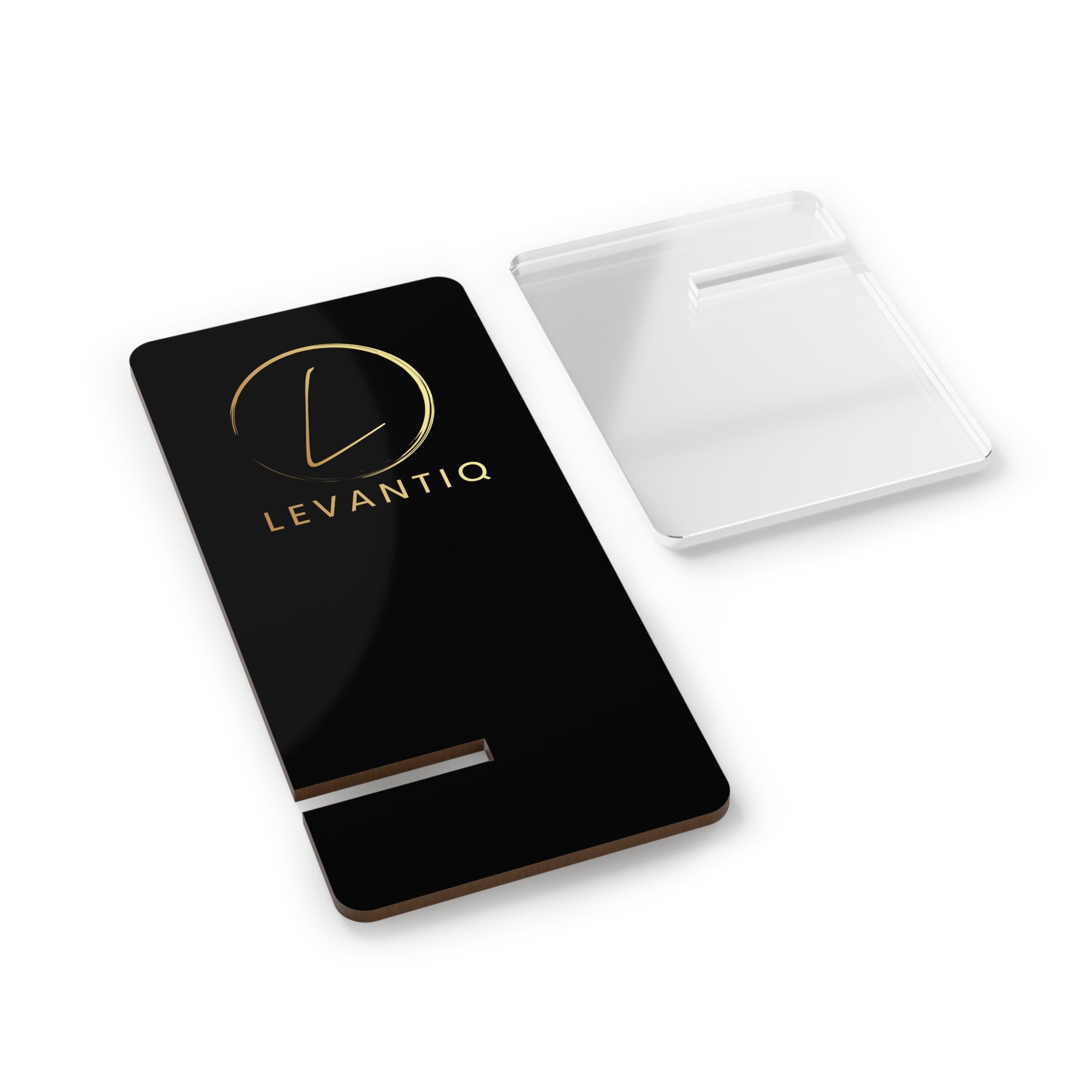 Acrylic Smartphone Stand — LevantiQ Gold Logo Phone Holder