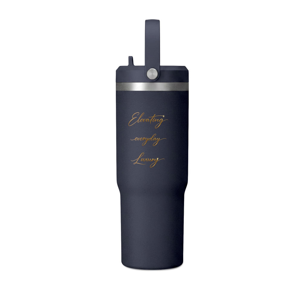 Gobelet isotherme Nomad 946 ml — Bouteille de voyage noire mate avec logo LevantiQ doré