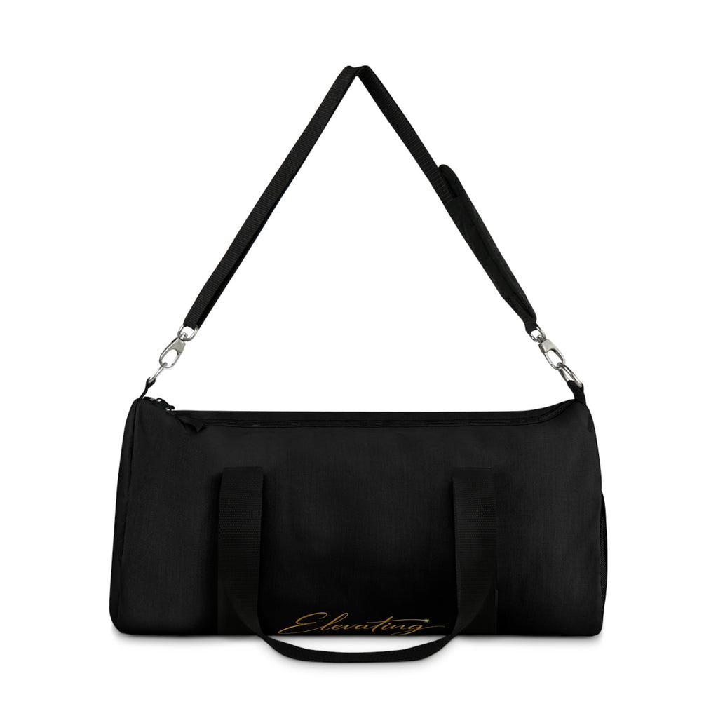 Embroidered Black Duffel Bag – Classic Travel & Gym Carryall