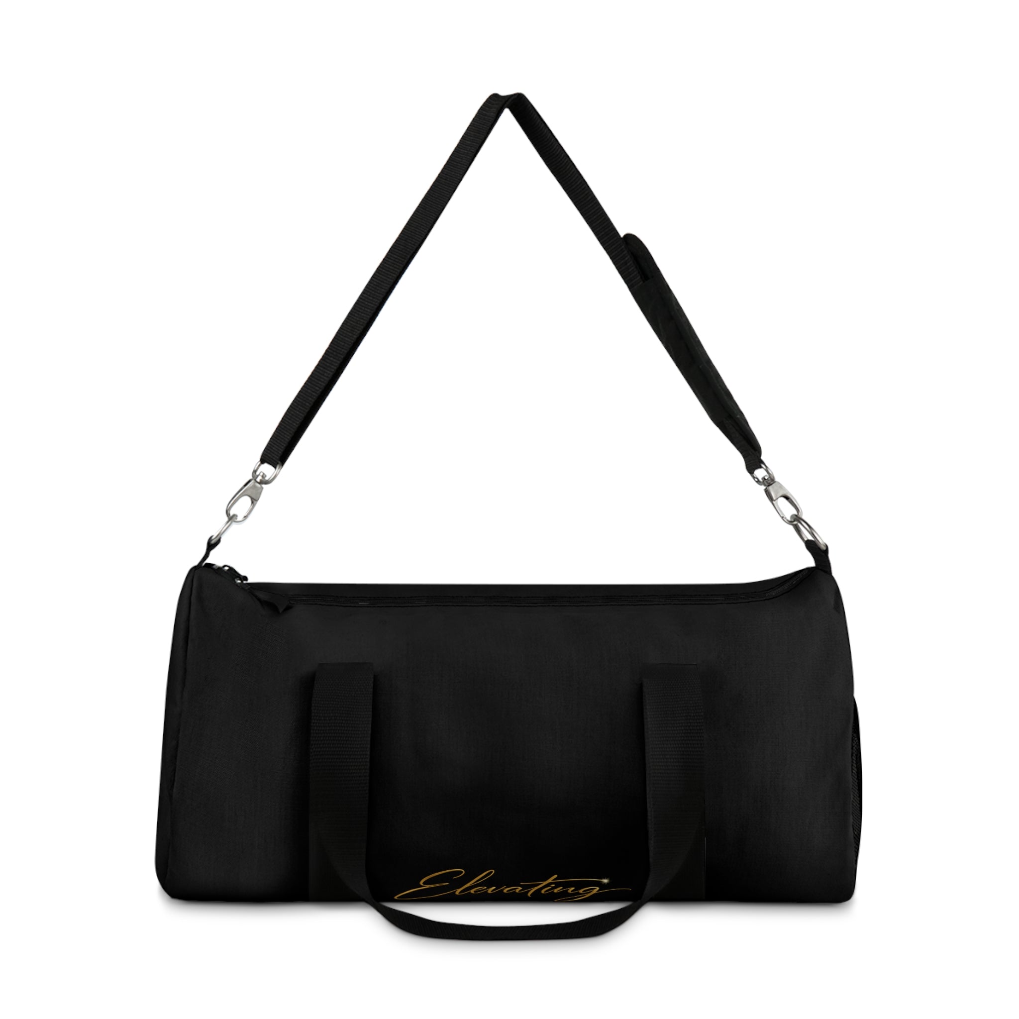 Embroidered Black Duffel Bag – Classic Travel & Gym Carryall
