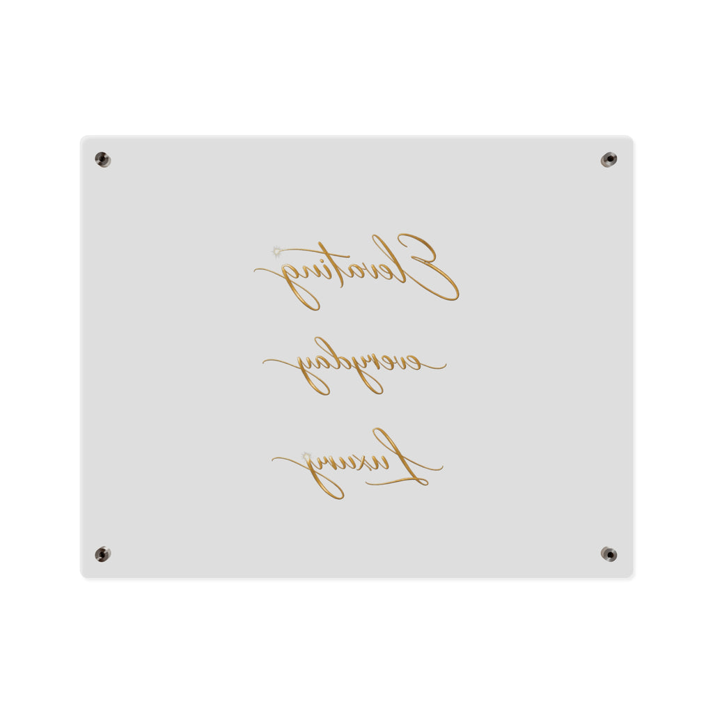 Acrylic Wall Art Panel — “Elevating Everyday Luxury” Gold Script Decorative Sign