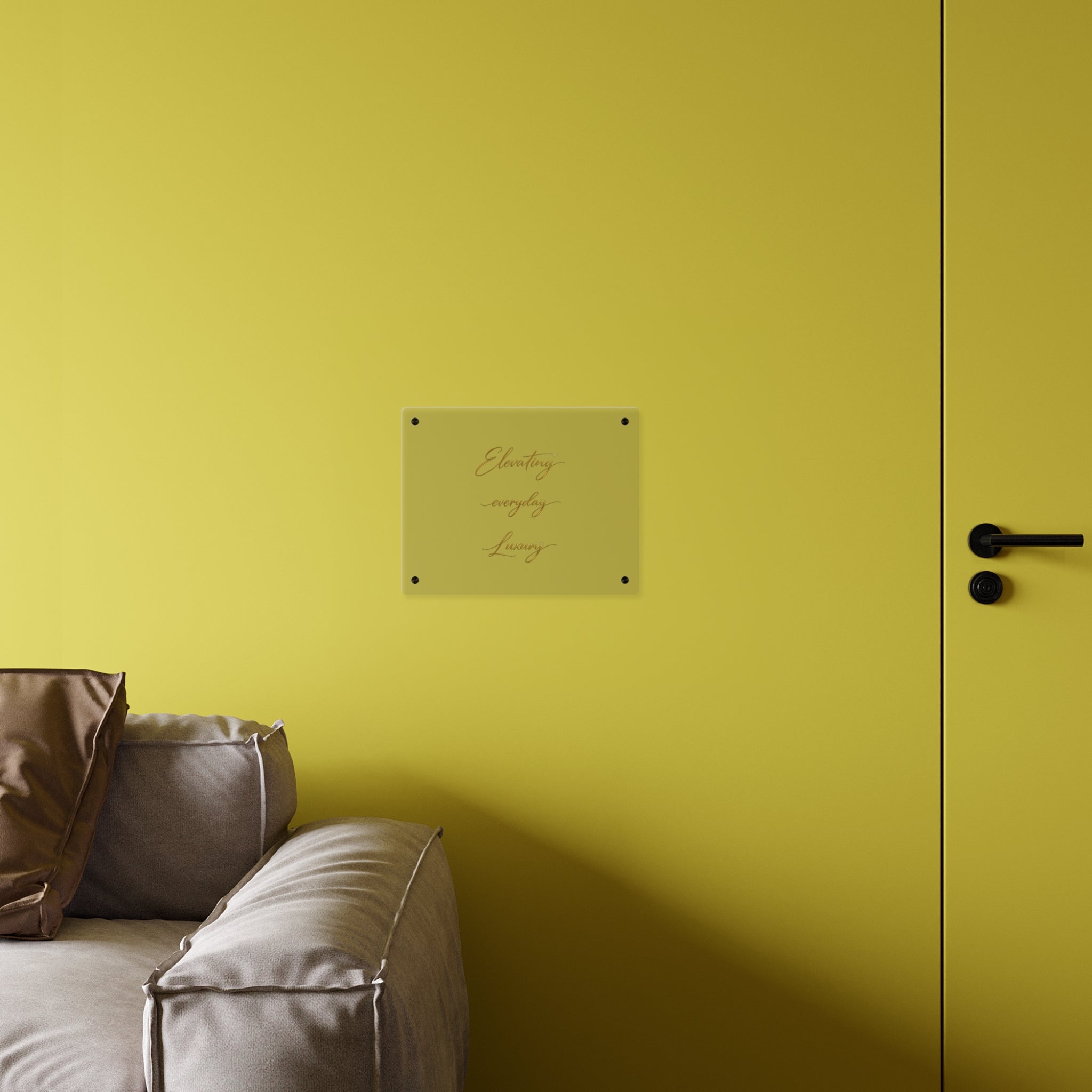 Acrylic Wall Art Panel — “Elevating Everyday Luxury” Gold Script Decorative Sign