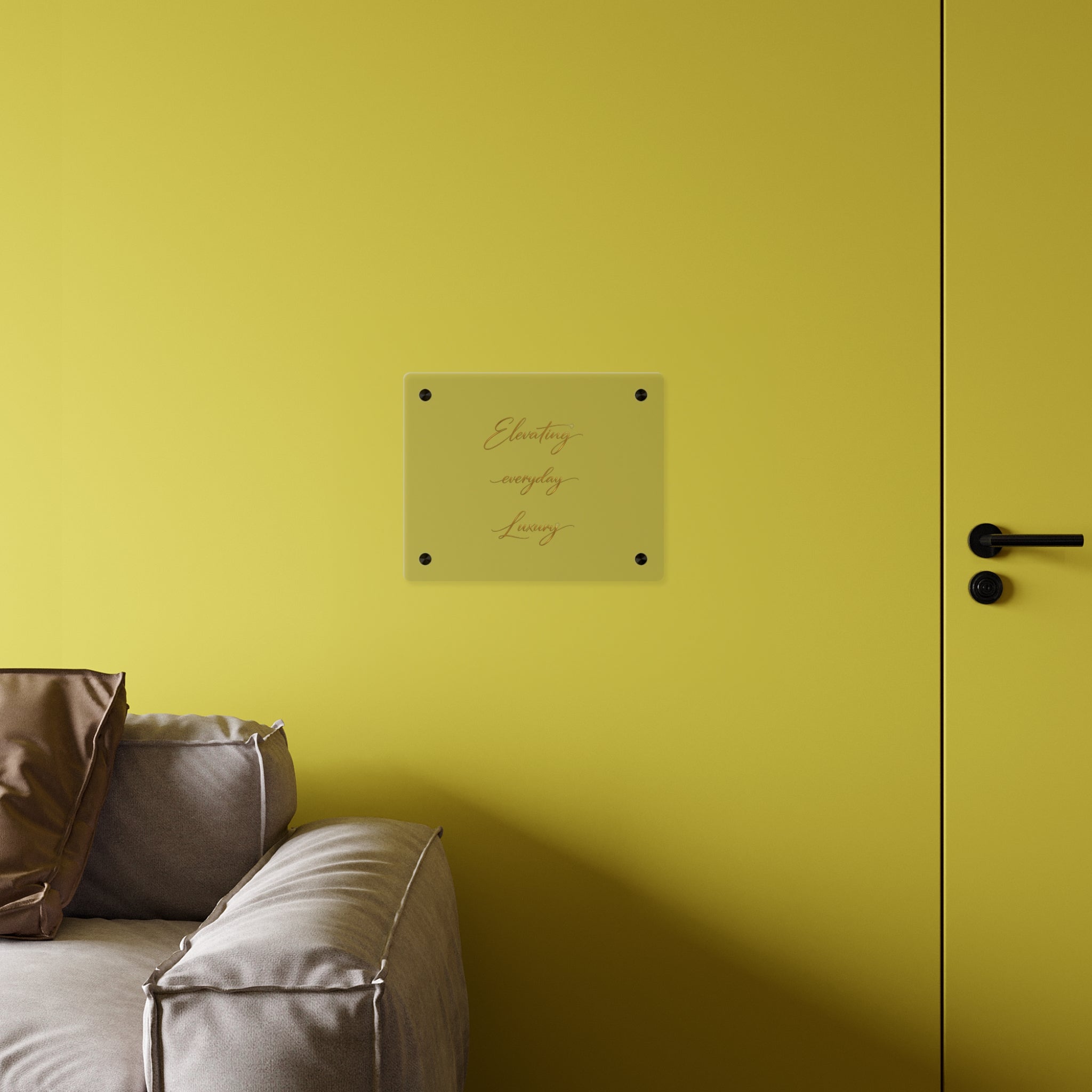Acrylic Wall Art Panel — “Elevating Everyday Luxury” Gold Script Decorative Sign