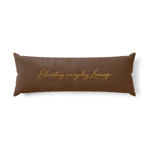 Body Pillow — 'Elevating Everyday Luxury' Brown Logo Decorative Pillow