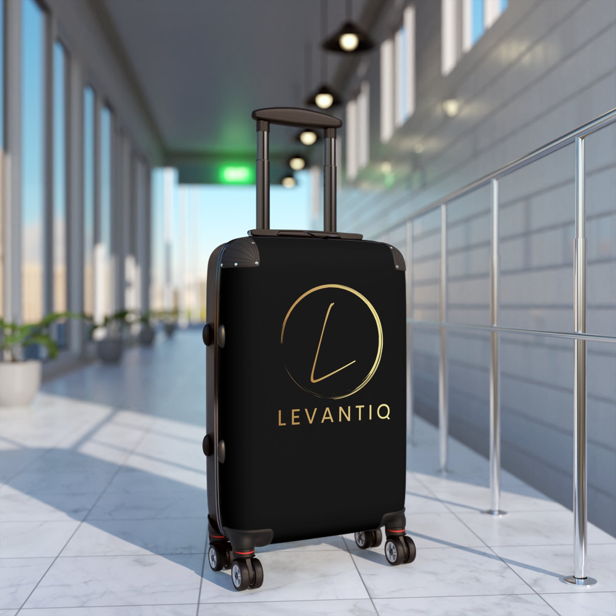 Levantiq Carry-On Suitcase – Sleek Black Hardshell Travel Luggage