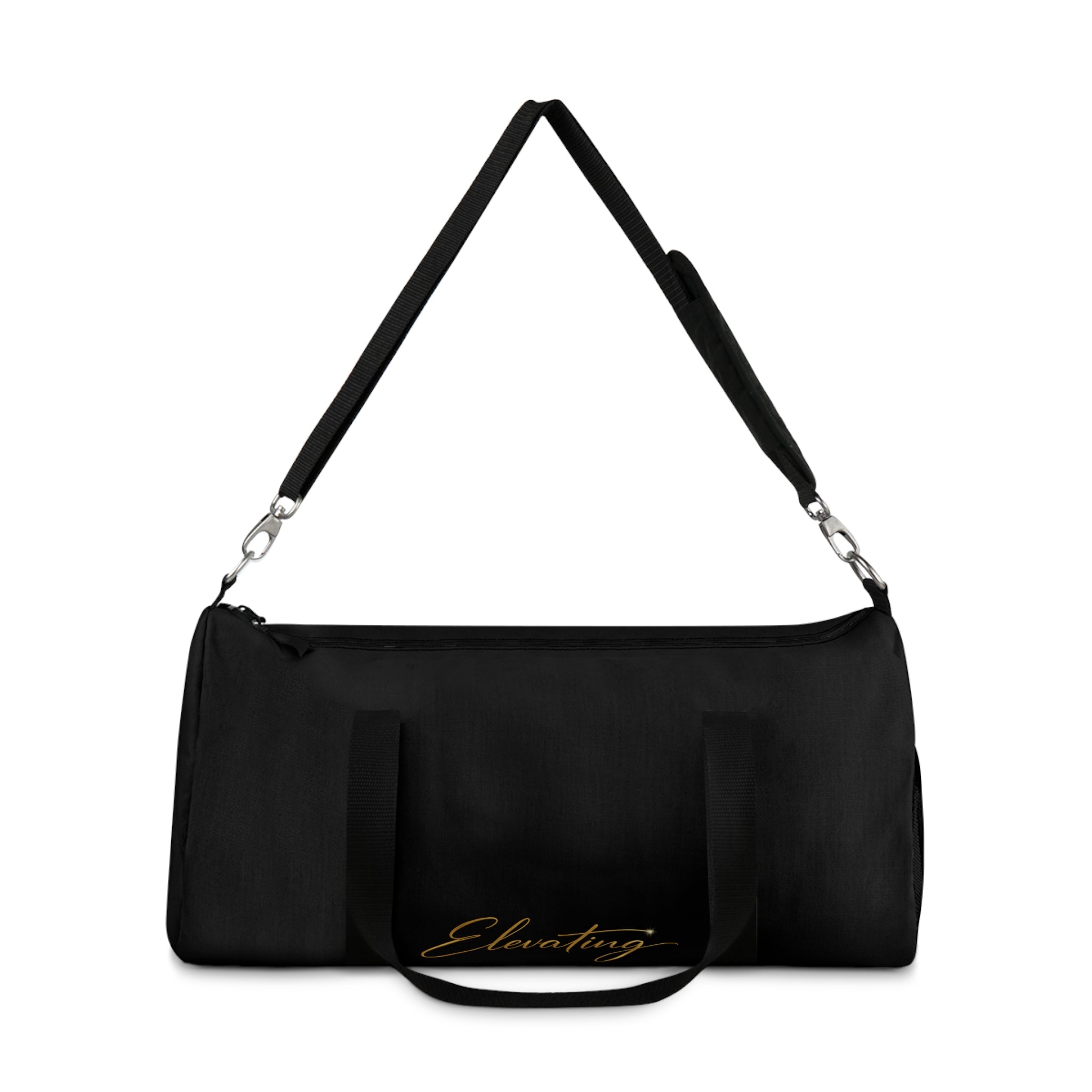 Embroidered Black Duffel Bag – Classic Travel & Gym Carryall