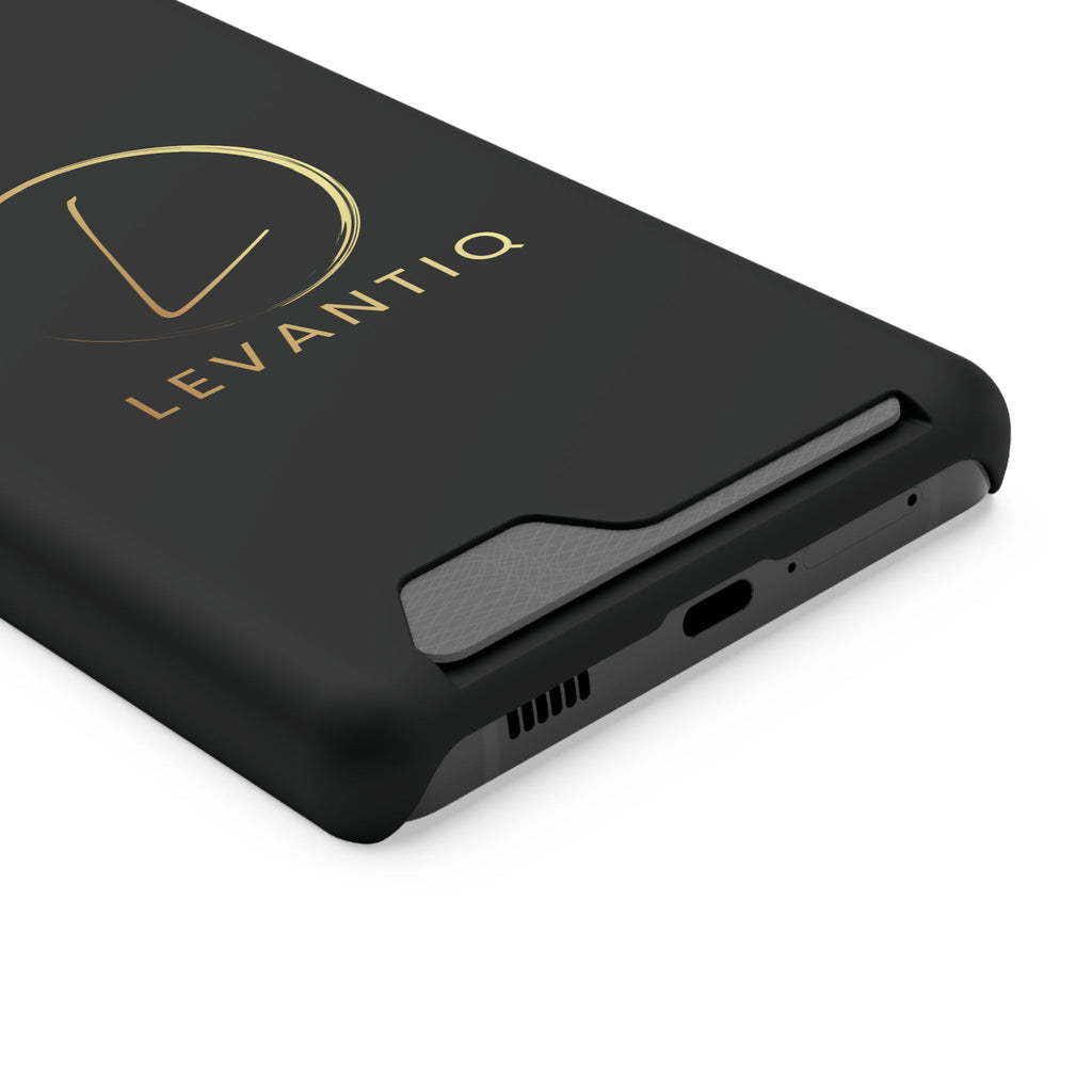 Phone Case with Card Holder — Sleek Black Logo Slim Wallet Case