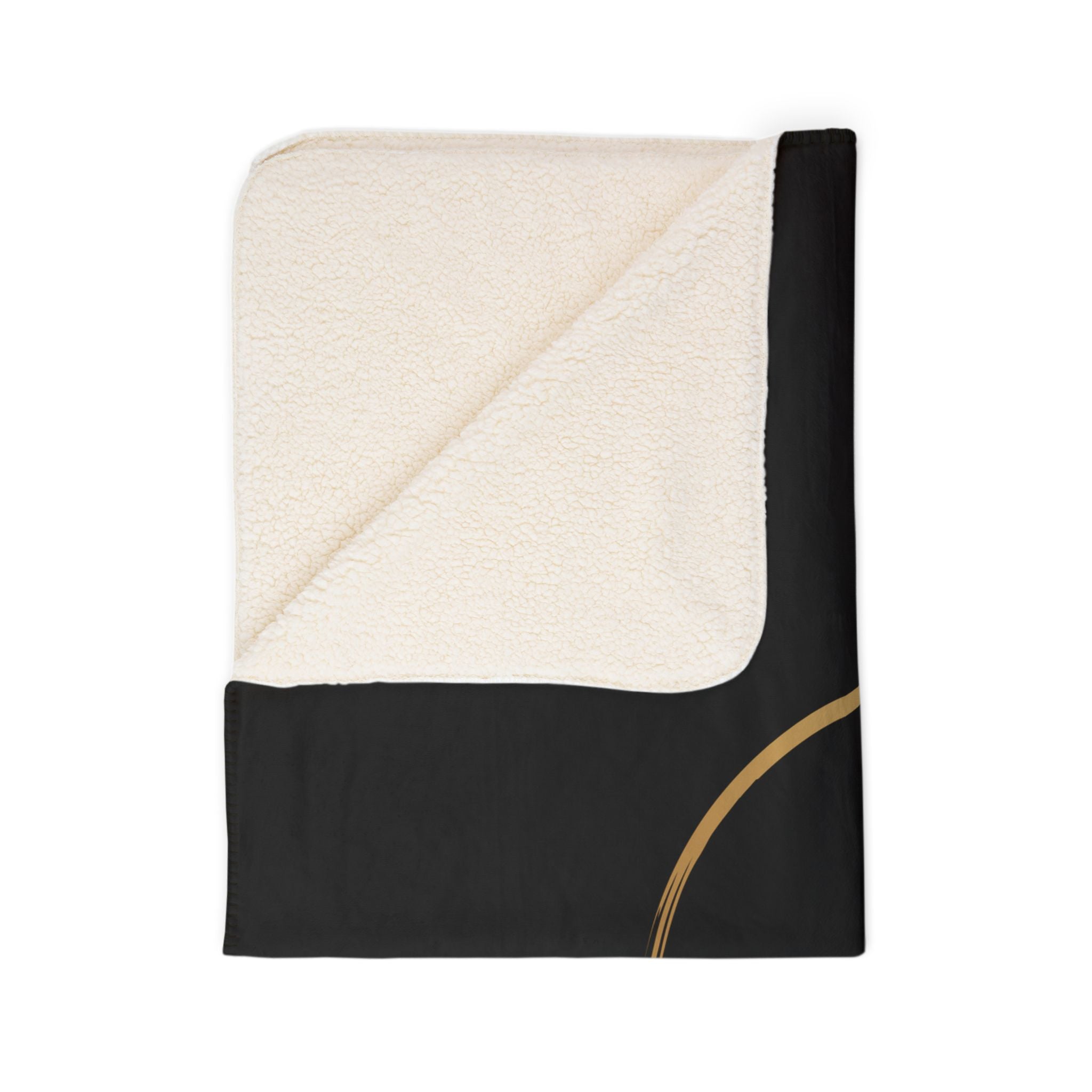 Levantiq Gold Logo Sherpa Blanket — Luxurious Black Fleece Throw