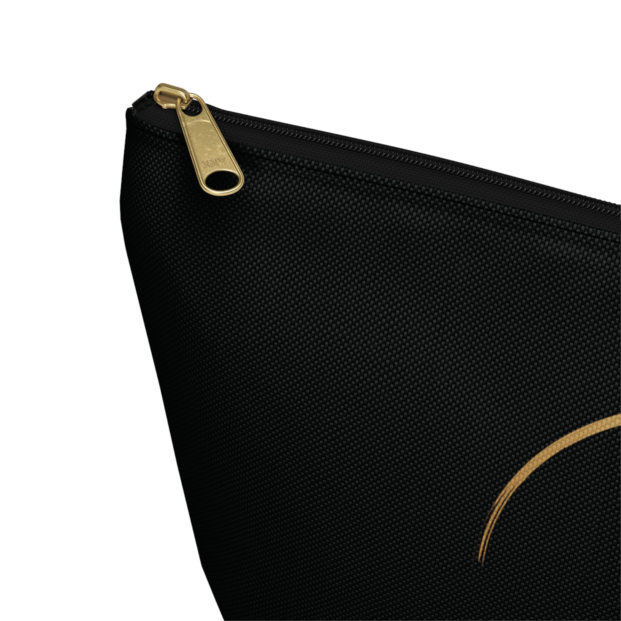 Luxury Black Accessory Pouch — Cosmetic & Travel T-Bottom Bag