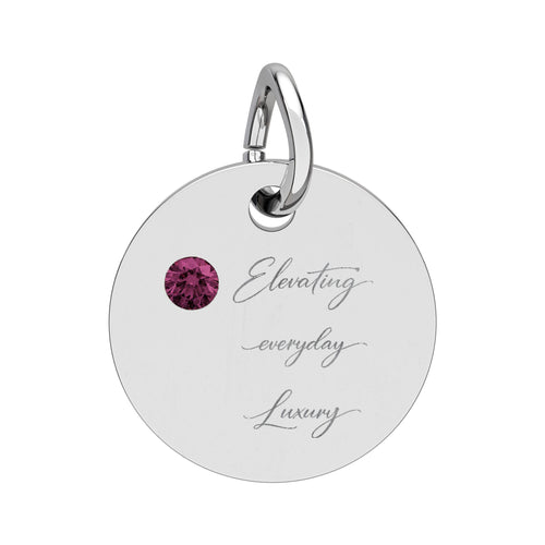 Birthstone Circle Charm (Engraving)