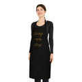 Embracing Everyday Luxury Apron — Black Cotton Chef Apron with Gold Script